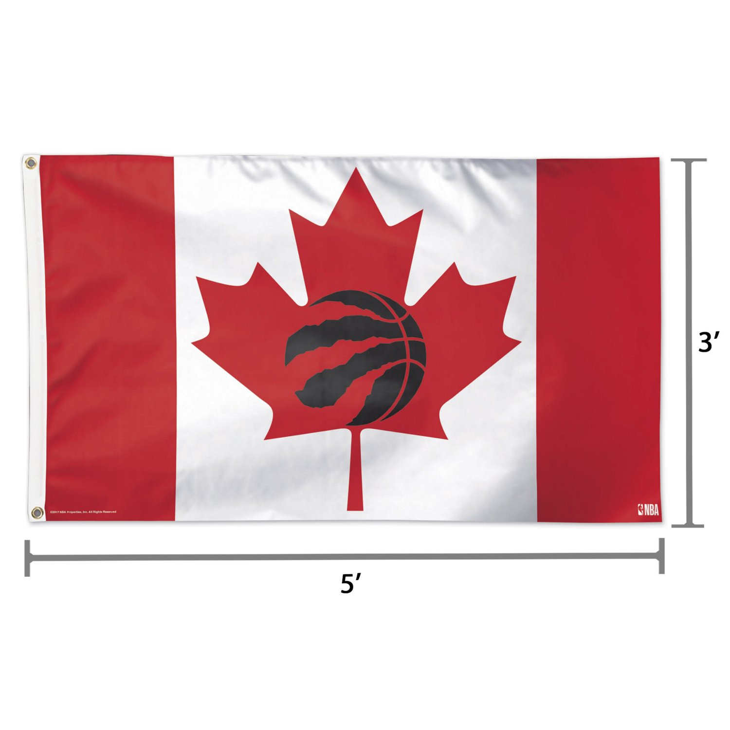 WinCraft Toronto Raptors Single-Sided 3' x 5' Deluxe Team Logo Flag - view number 2