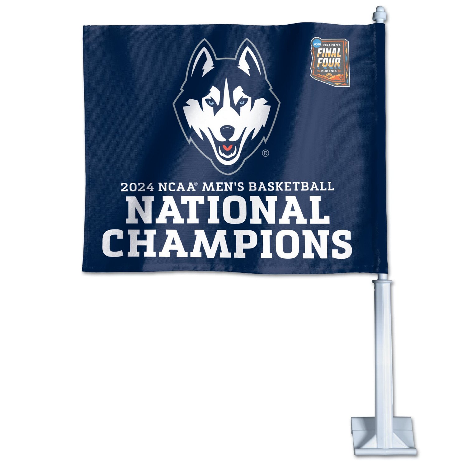 WinCraft UConn Huskies 2024 NCAA Men's Basketball National Champions 1175" x 14" Two-Sided Car Flag - view number 2
