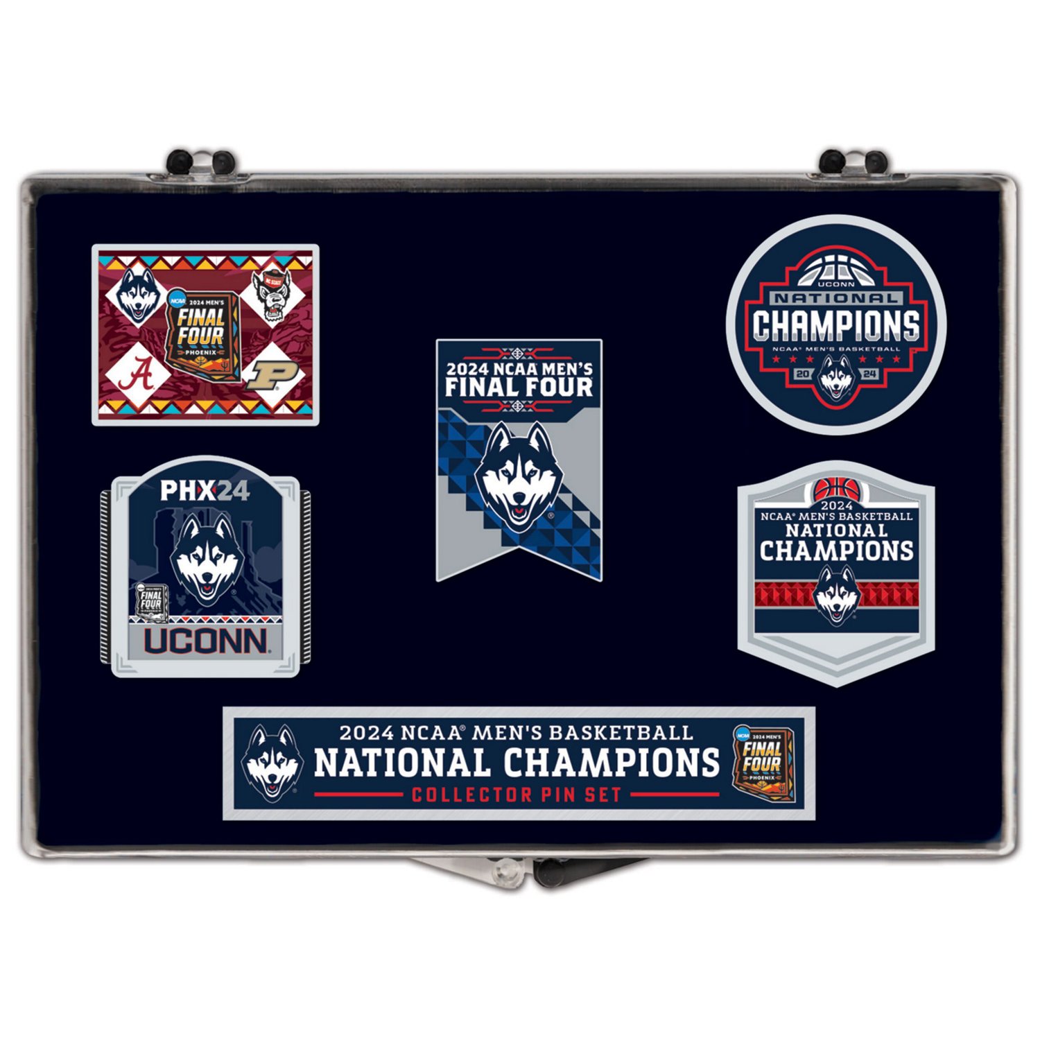 WinCraft UConn Huskies 2024 NCAA Men's Basketball National Champions Five-Piece Collector Pin Set                                - view number 1
