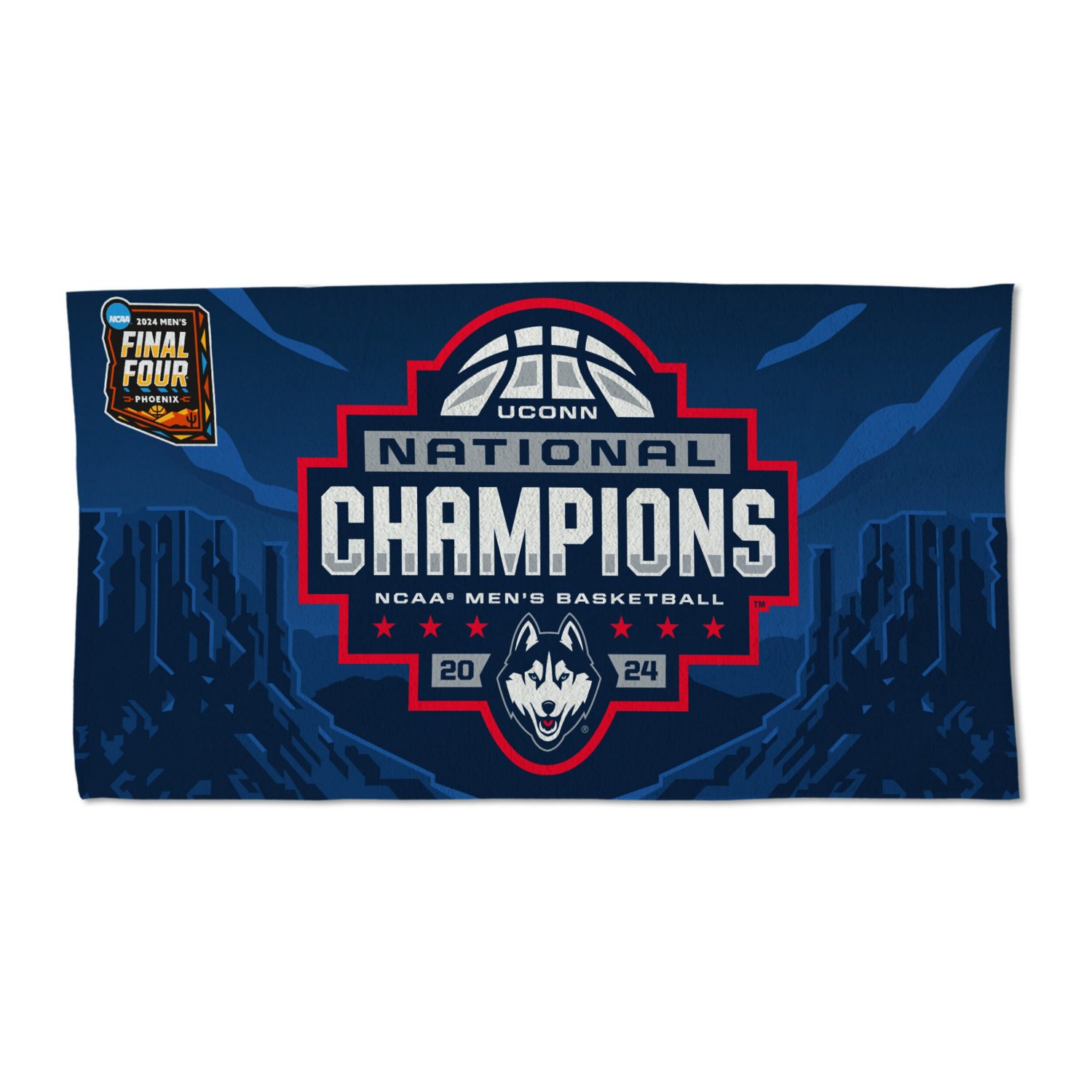 WinCraft UConn Huskies 2024 NCAA Men's Basketball National Champs Locker Room On-Court Double-Sided Celebration Towel