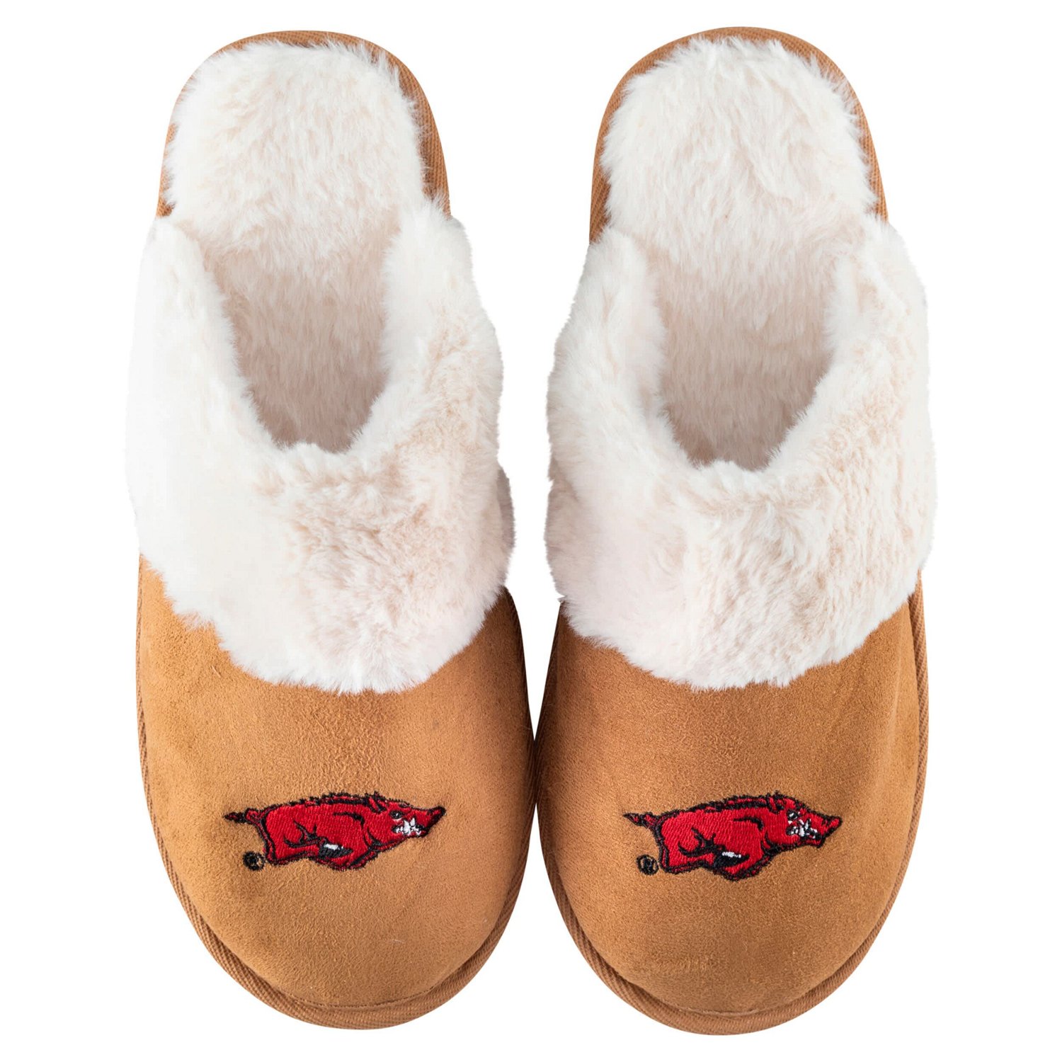 ZooZatz Arkansas Razorbacks Faux Fur Slippers