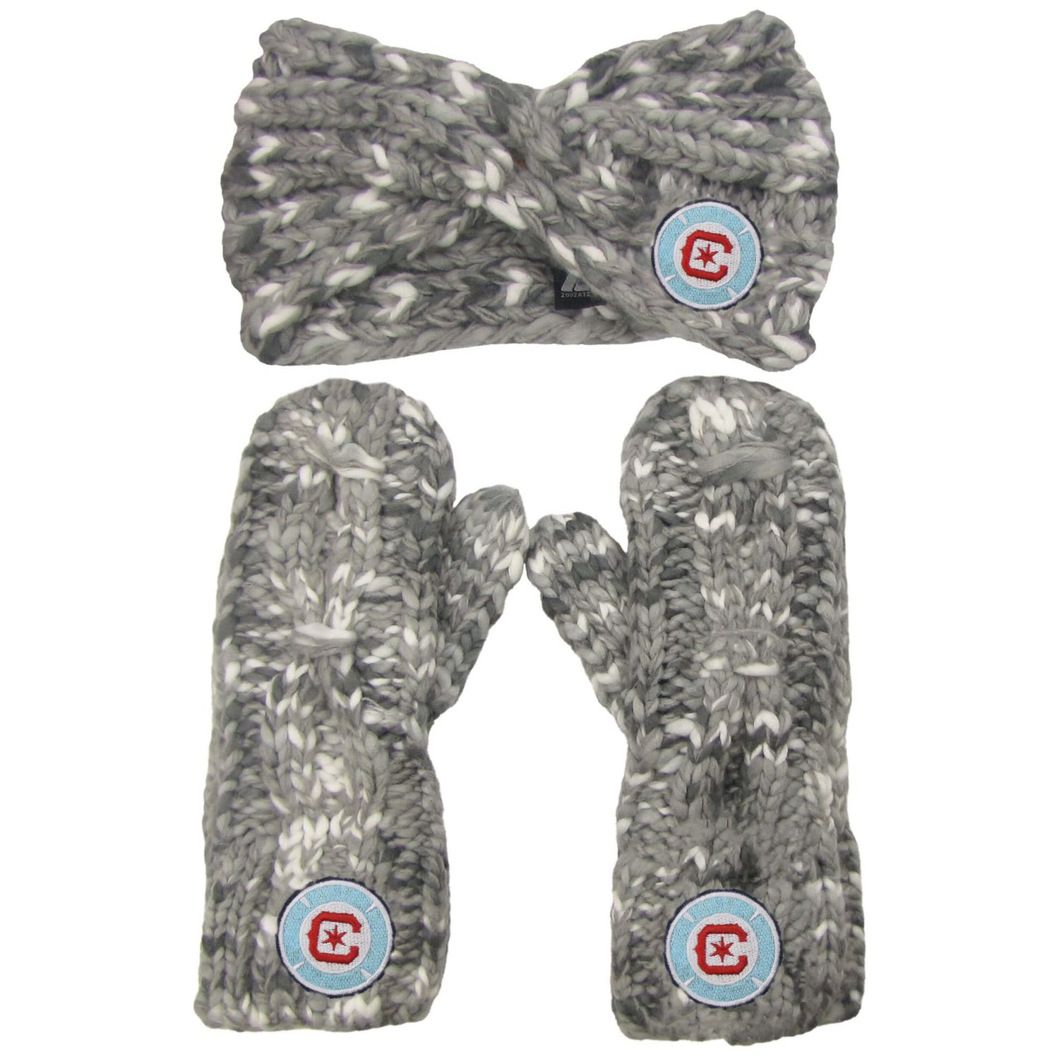 ZooZatz Chicago Fire Marled Headband and Mittens Set