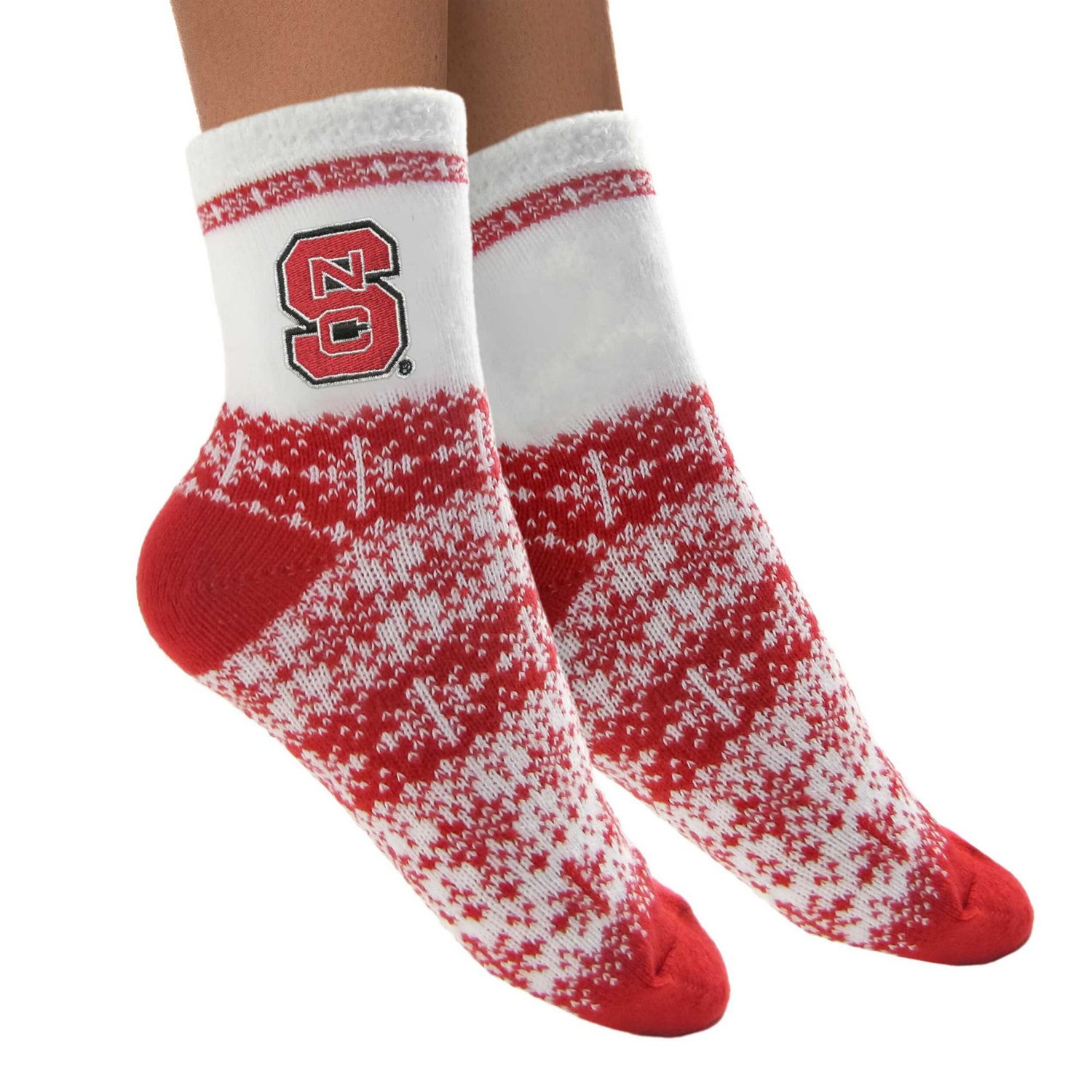 ZooZatz NC State Wolfpack Fuzzy Holiday Crew Socks