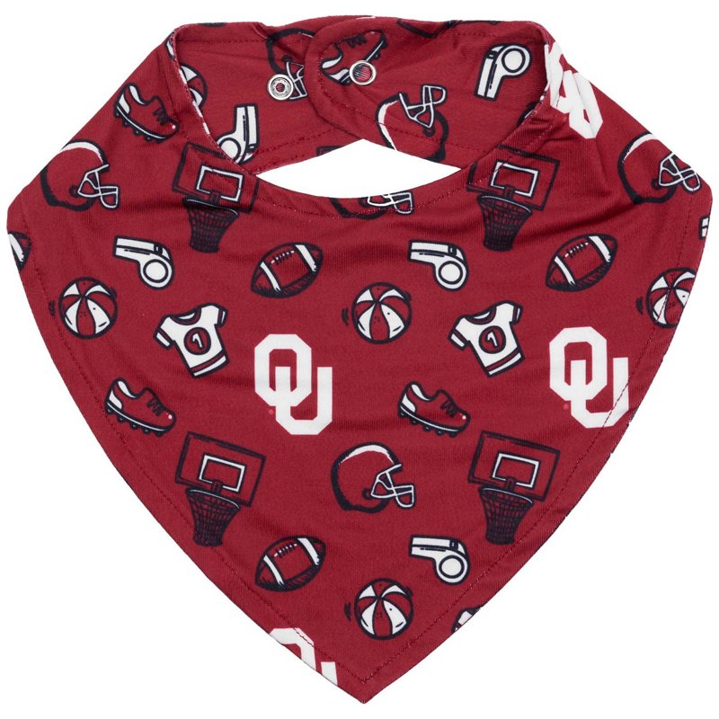 Zoozatz Oklahoma Sooners All Over Print Baby Bib-image