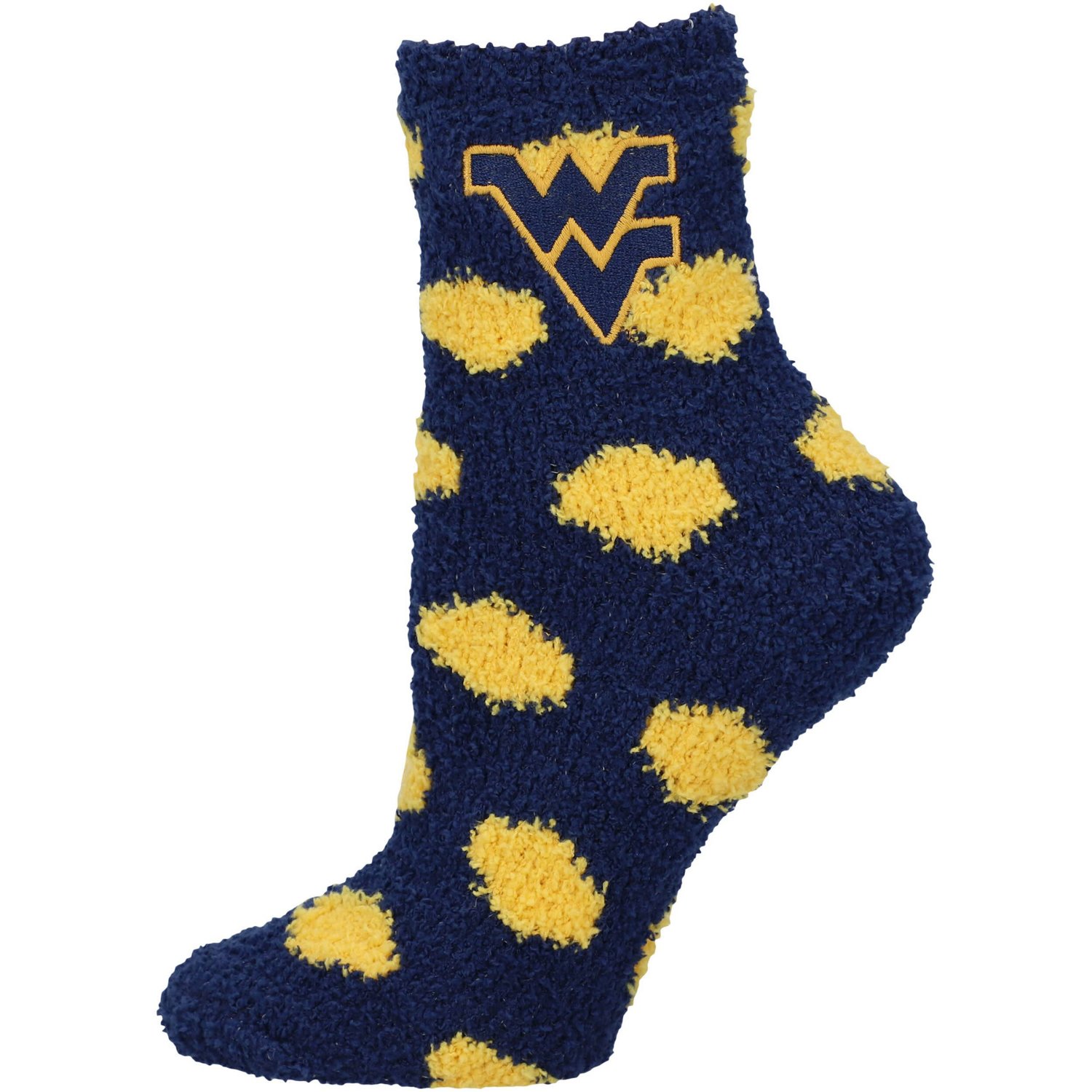 ZooZatz West Virginia Mountaineers Fuzzy Dot Ankle Socks - view number 1