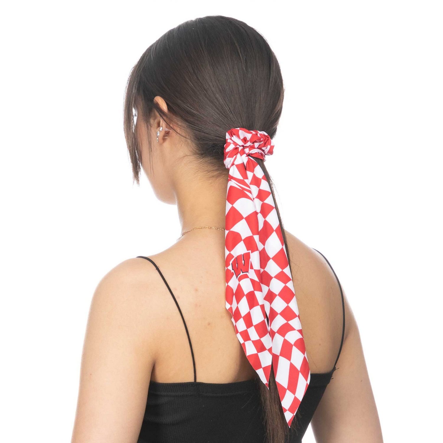 ZooZatz Wisconsin Badgers Checkered Scrunchie Scarf - view number 2