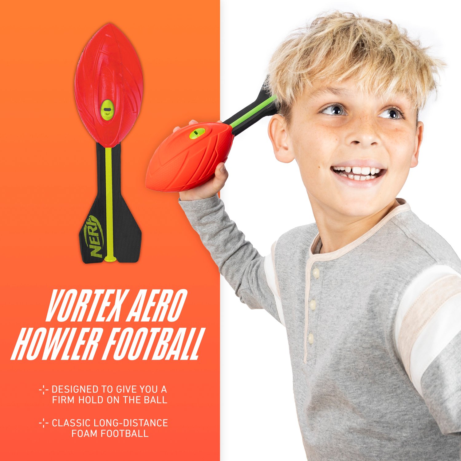 NERF Vortex Aero Howler Foam Football - Red and Black, 1 ct - Kroger