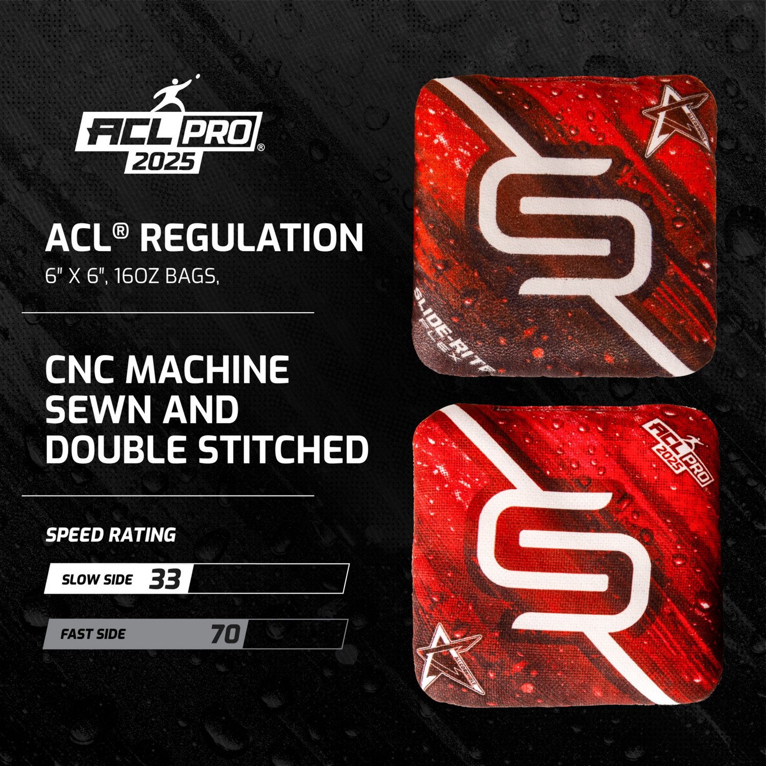 ACL PRO Cardinal Red Slide-Rite Cornhole Bags 4-Pack - view number 3