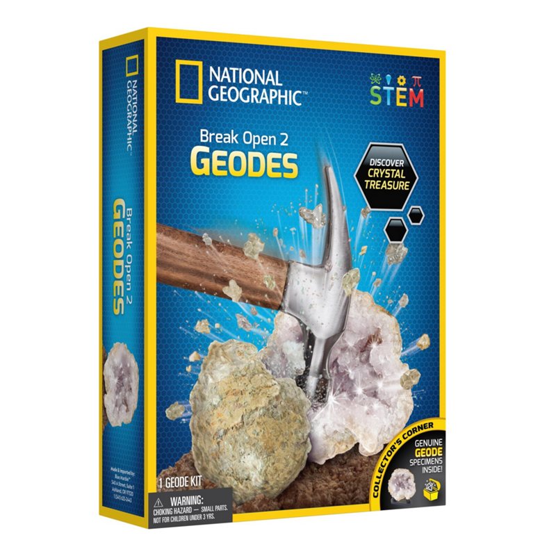 National Geographic Break Your Own Geode 2-Piece Kit Khaki - Outdoor Games at Academy Sports