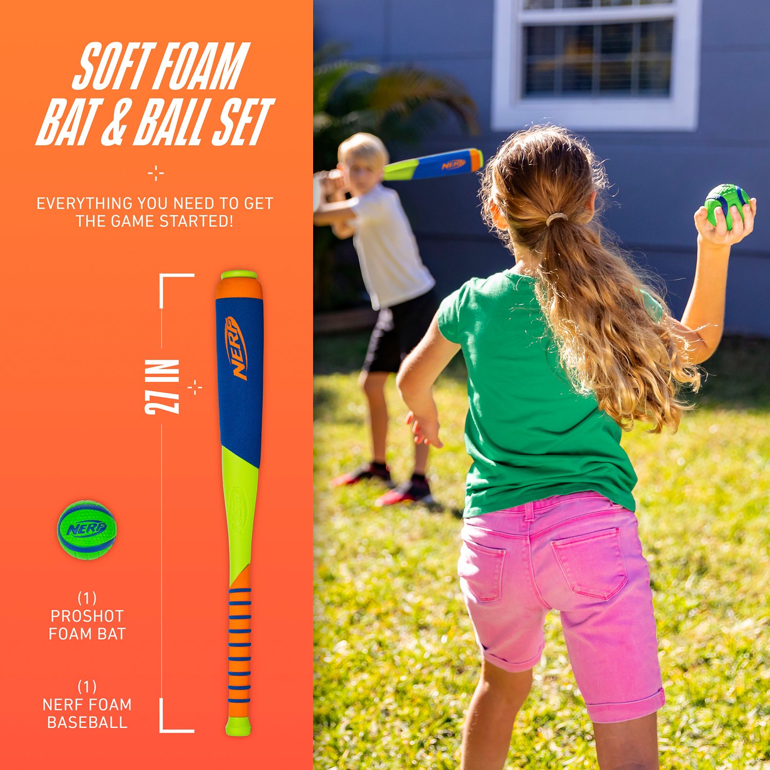 NERF Proshot Foam Bat & Ball Set - view number 2