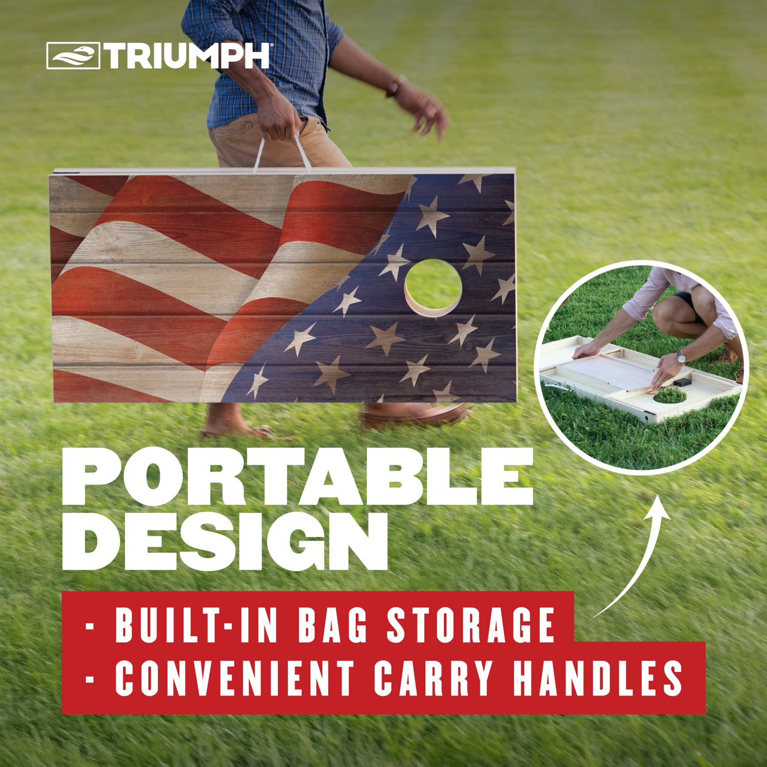 Triumph Patriotic LED All-Wood Cornhole Set - view number 2