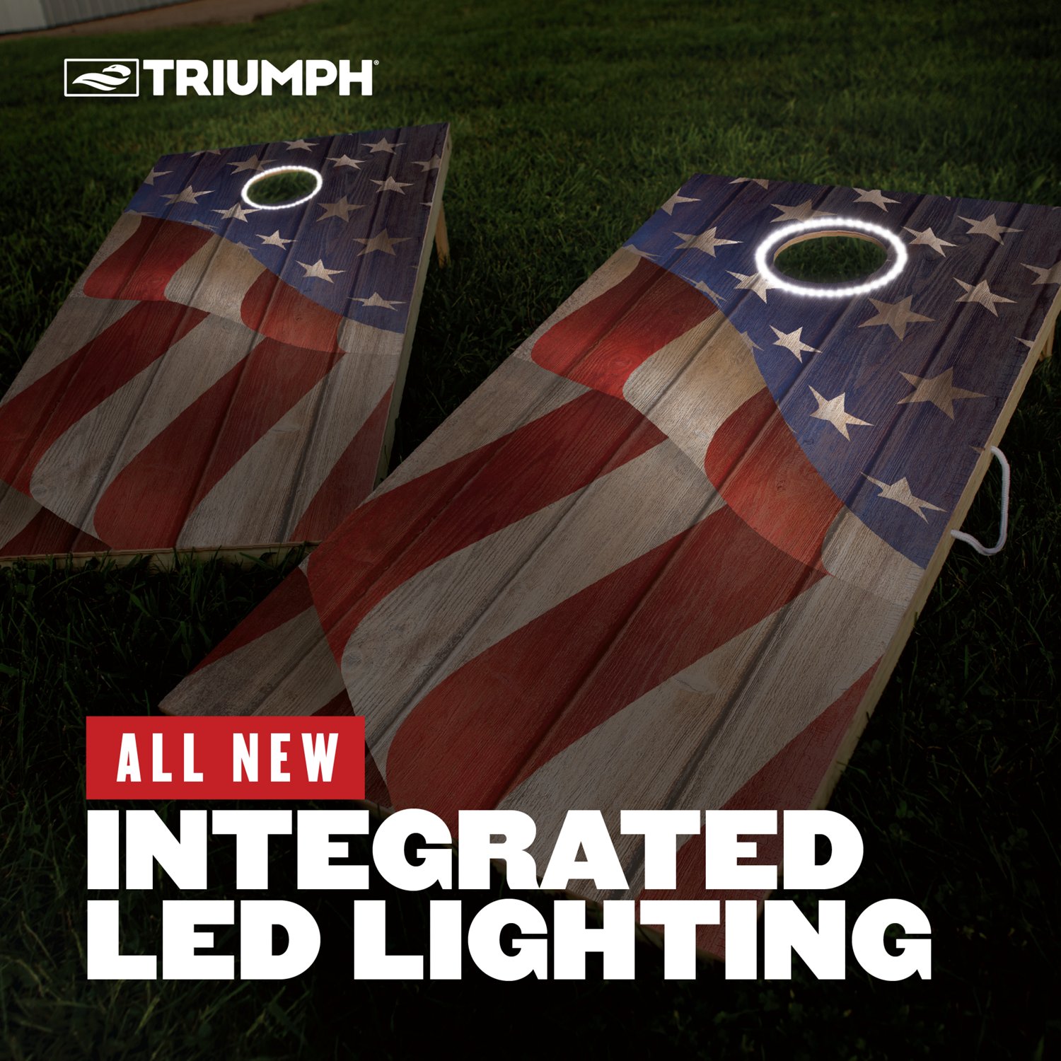 Triumph Patriotic LED All-Wood Cornhole Set - view number 5