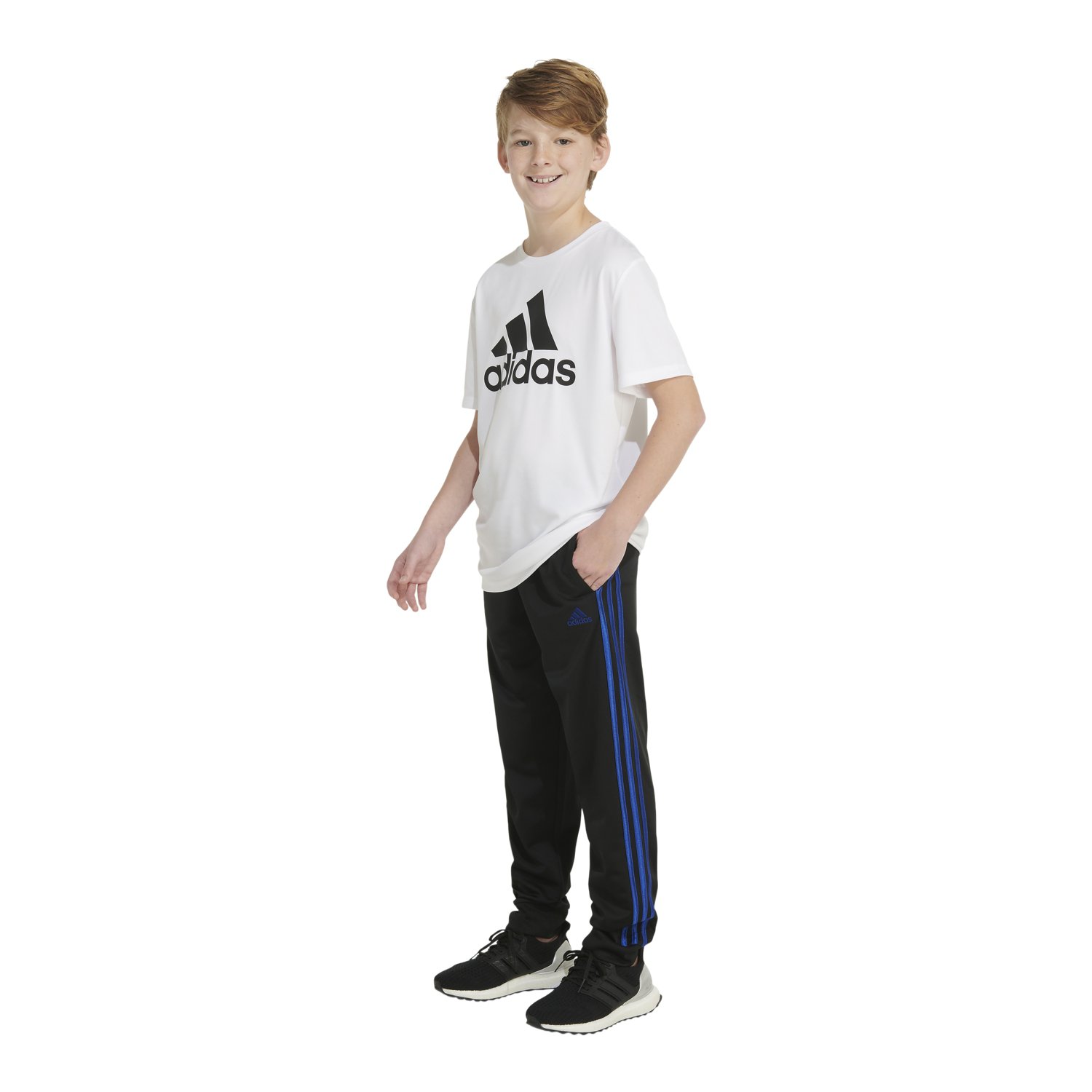 adidas Boys' Elastic Waistband Classic 3-Stripes Tricot Joggers - view number 2
