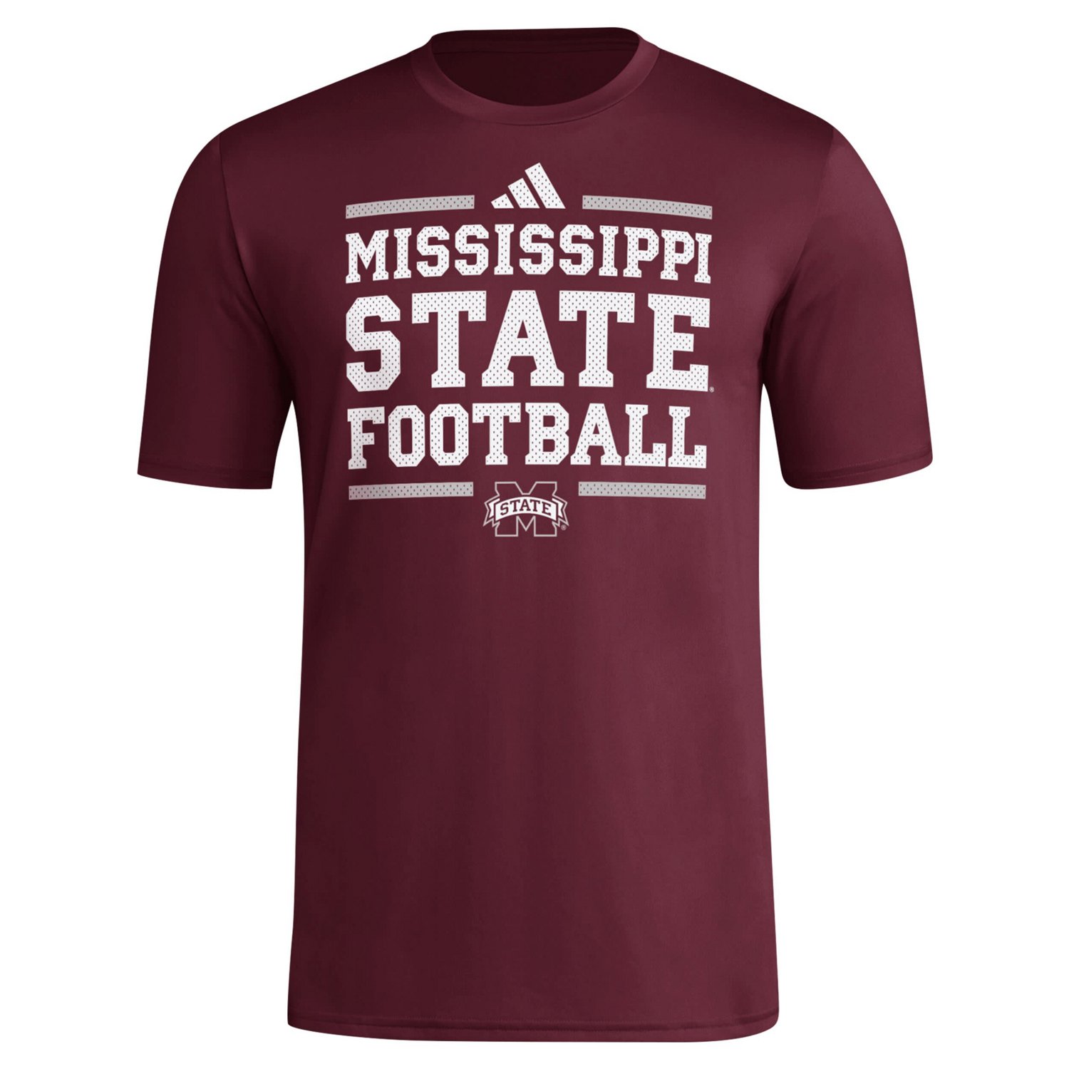 adidas Mississippi State Bulldogs Locker Football Pre-Game AEROREADY T-Shirt - view number 2