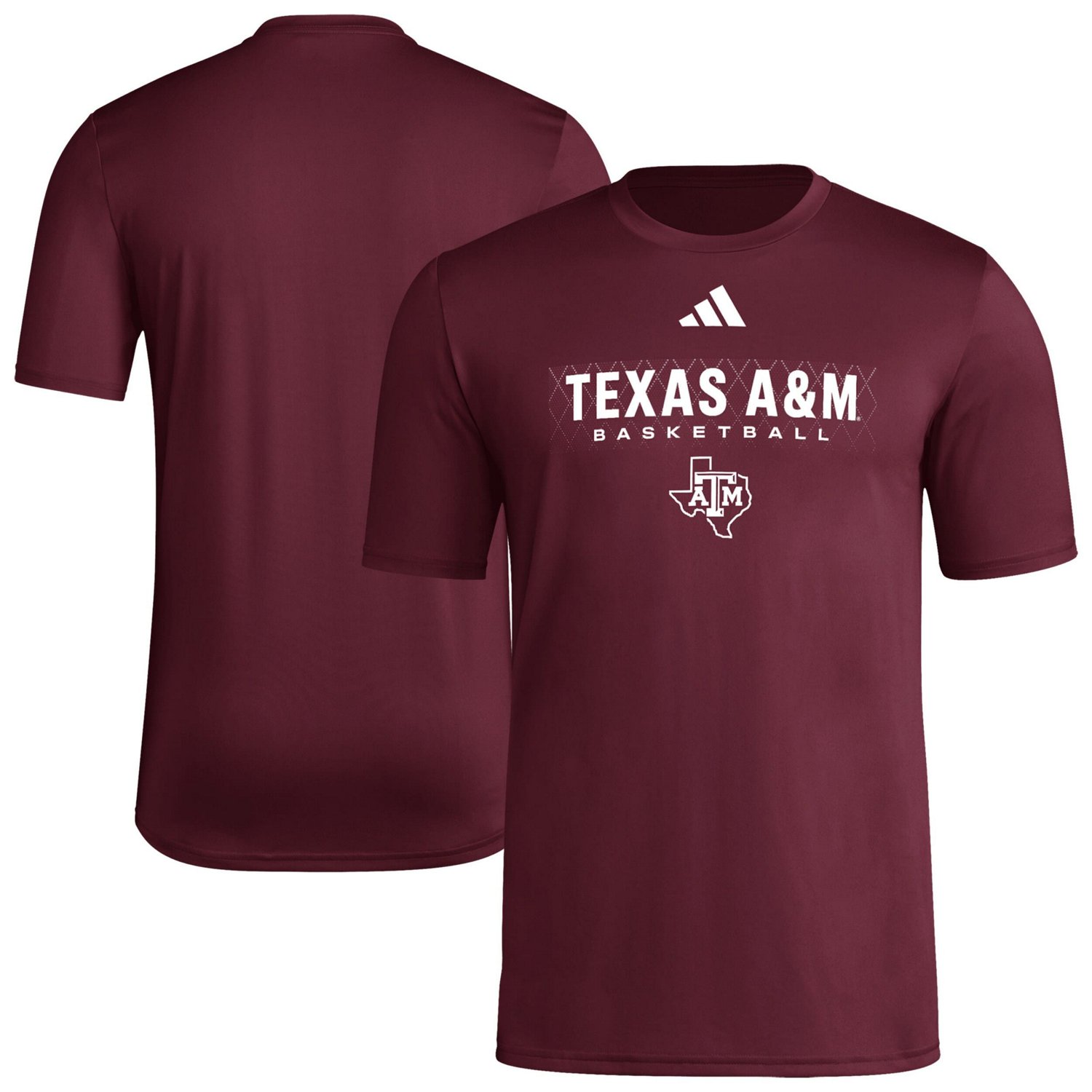 adidas Texas AM Aggies Locker On-Court The Fade Pregame AEROREADY T-Shirt