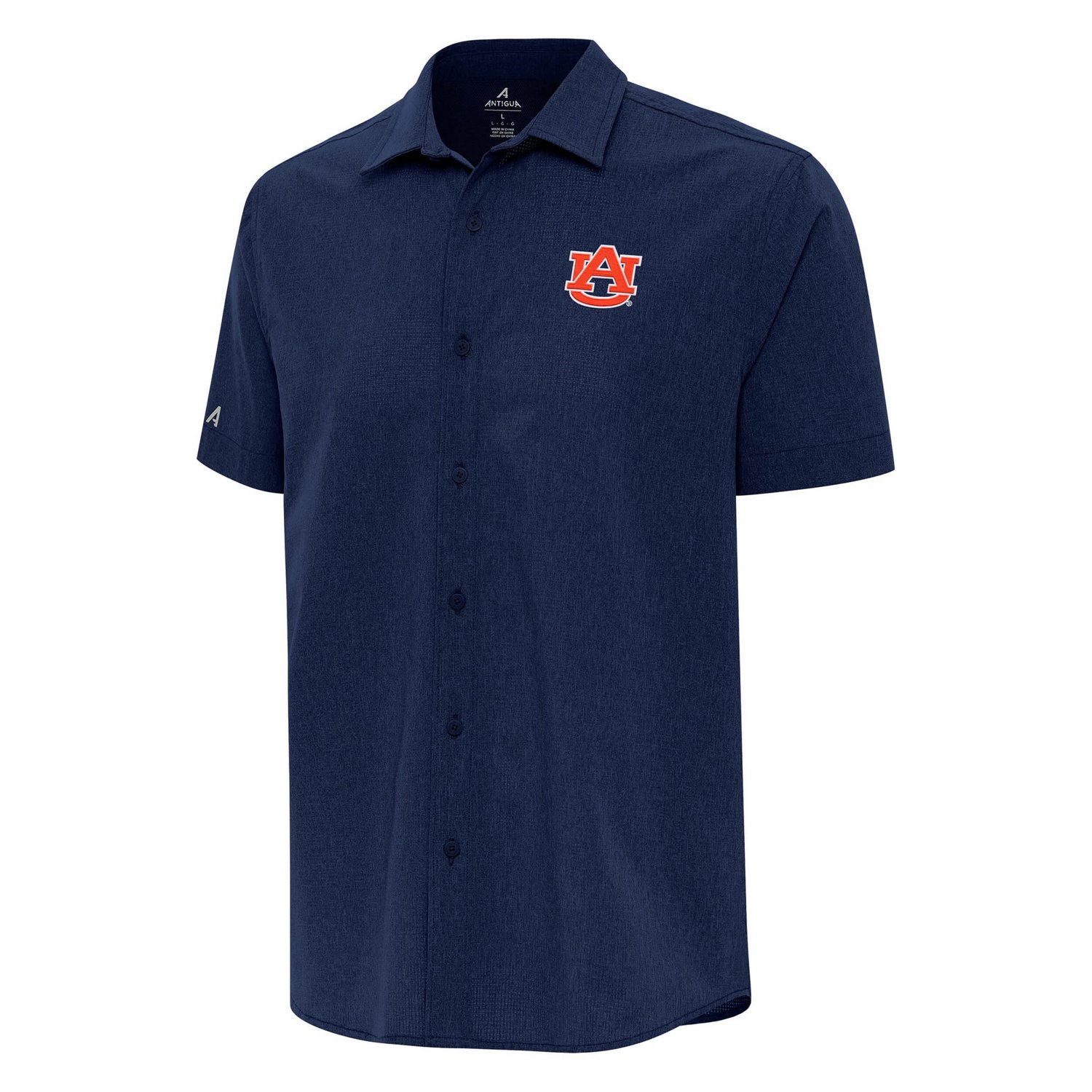 Antigua Auburn Tigers Activate Woven Short Sleeve Button-Down Shirt