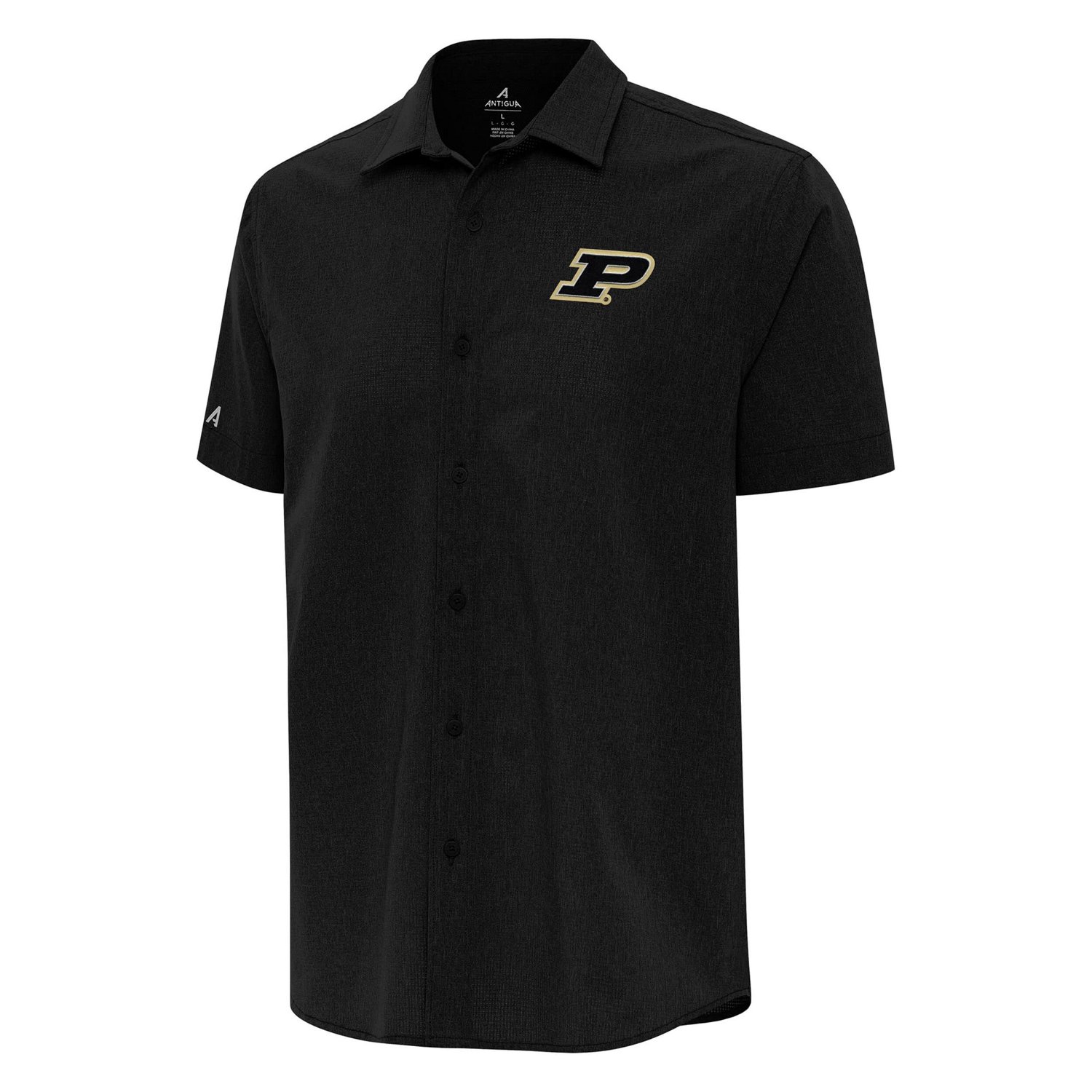 Antigua Purdue Boilermakers Activate Woven Short Sleeve Button-Up Shirt
