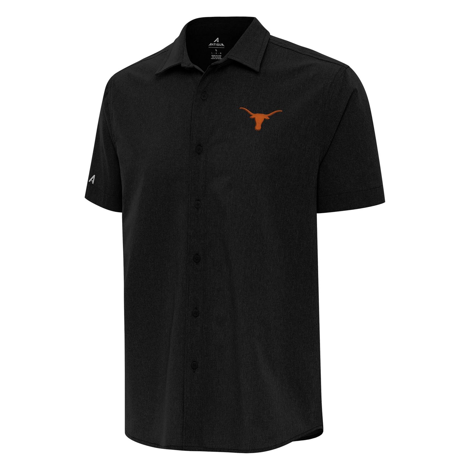 Antigua Texas Longhorns Activate Woven Short Sleeve Button-Down Shirt