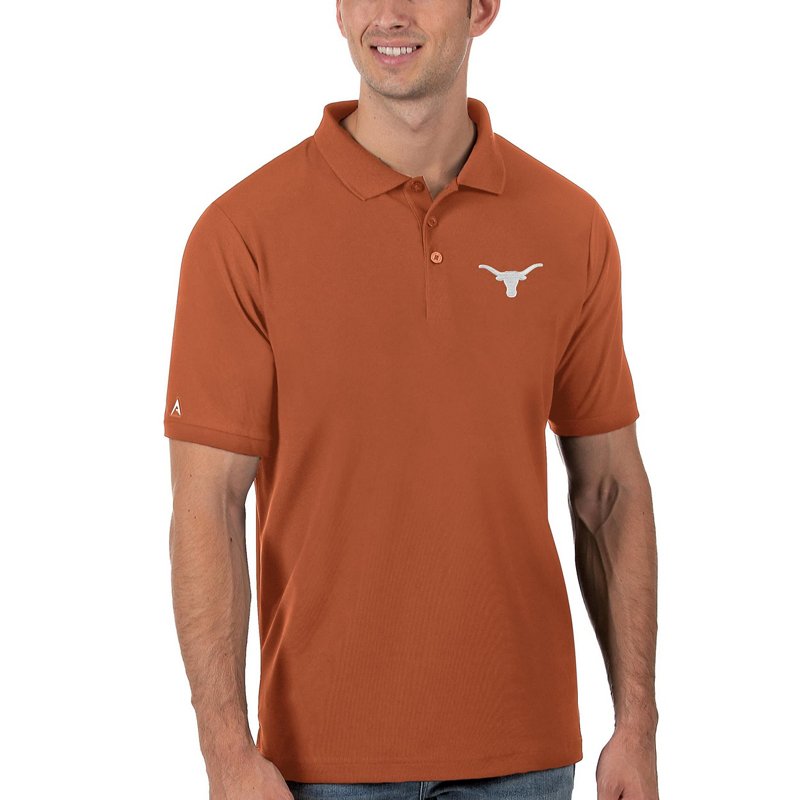 Antigua Men's Orange Texas Longhorns Legacy Pique Polo - Burnt Orange