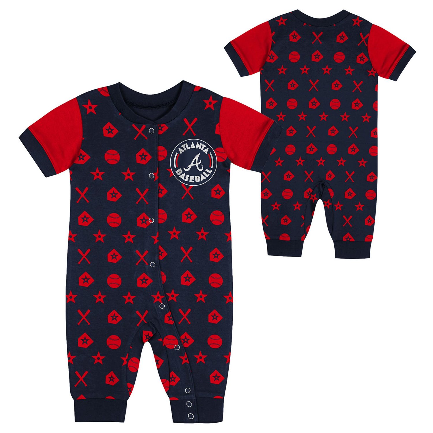 Atlanta Braves Full-Snap Coverall Bodysuit