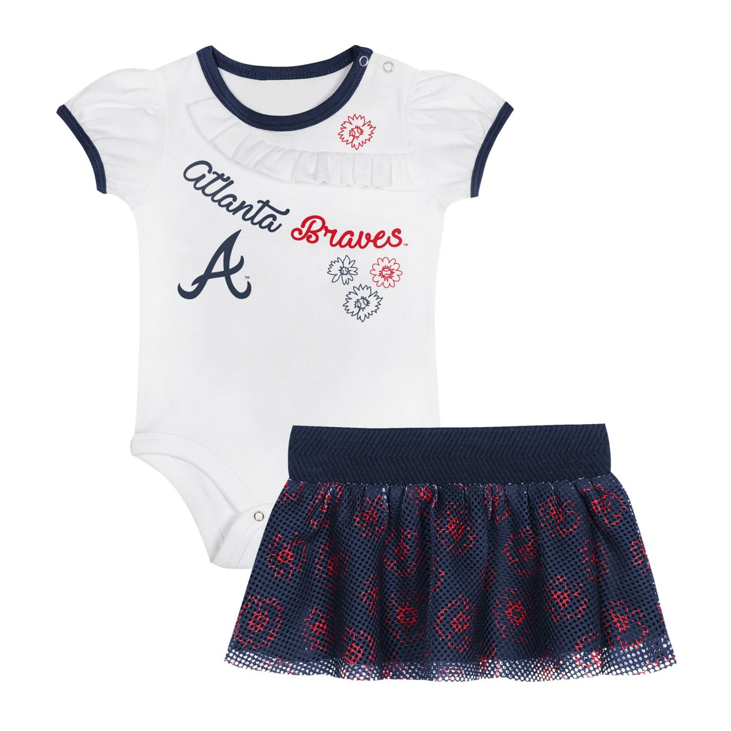 Atlanta Braves Sweet Bodysuit  Skirt Set - view number 1
