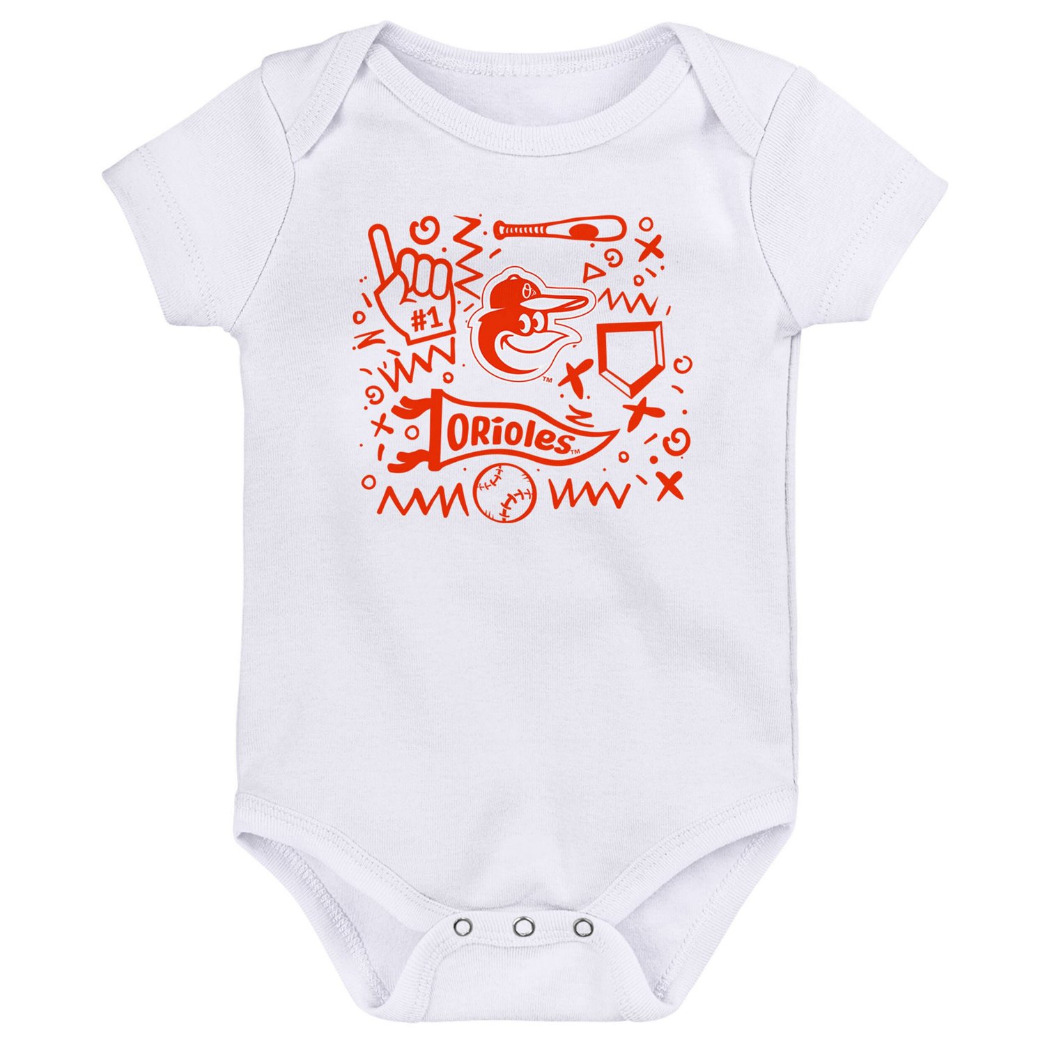 Baltimore Orioles Batter Up 3-Pack Bodysuit Set - view number 3