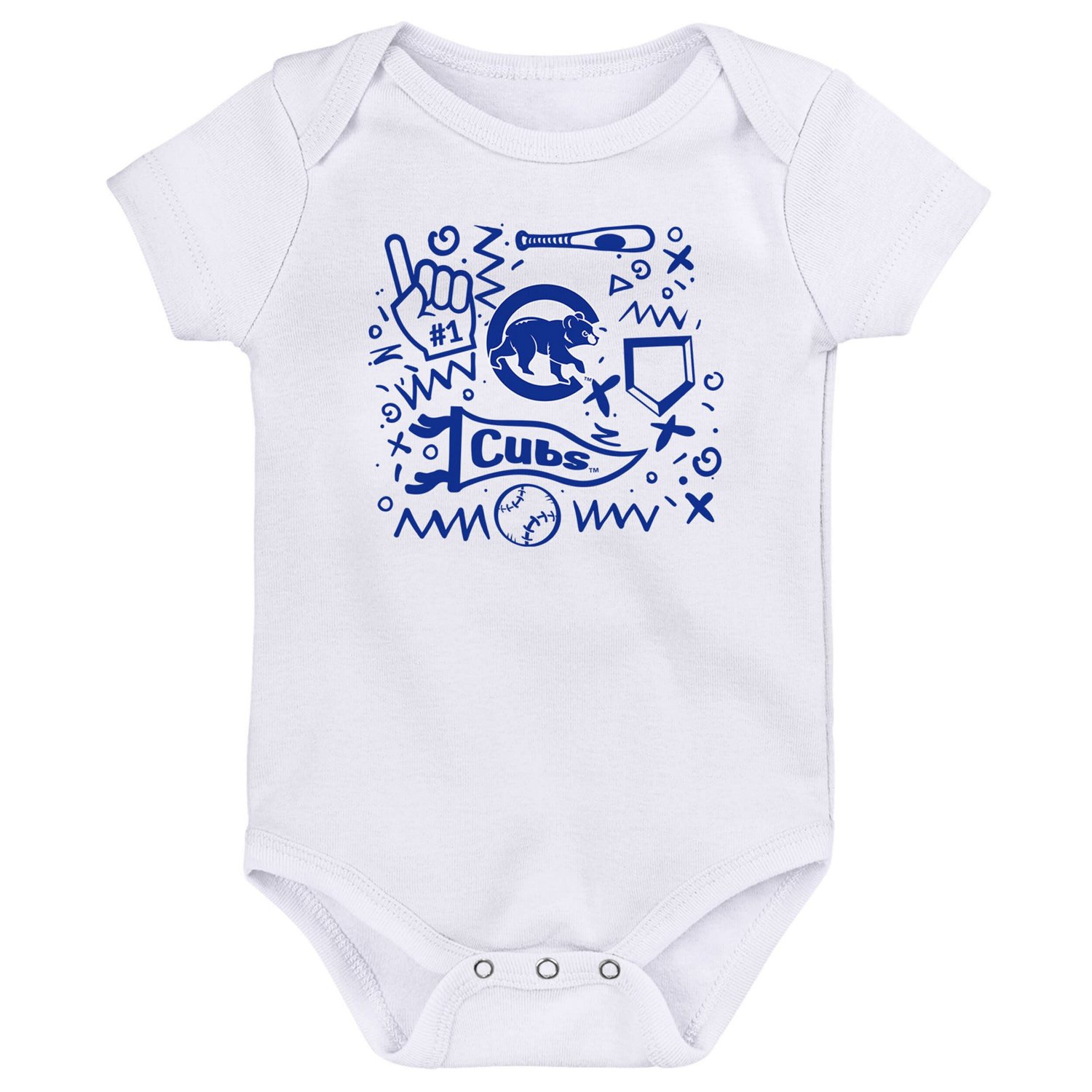 Chicago Cubs Batter Up 3-Pack Bodysuit Set - view number 3
