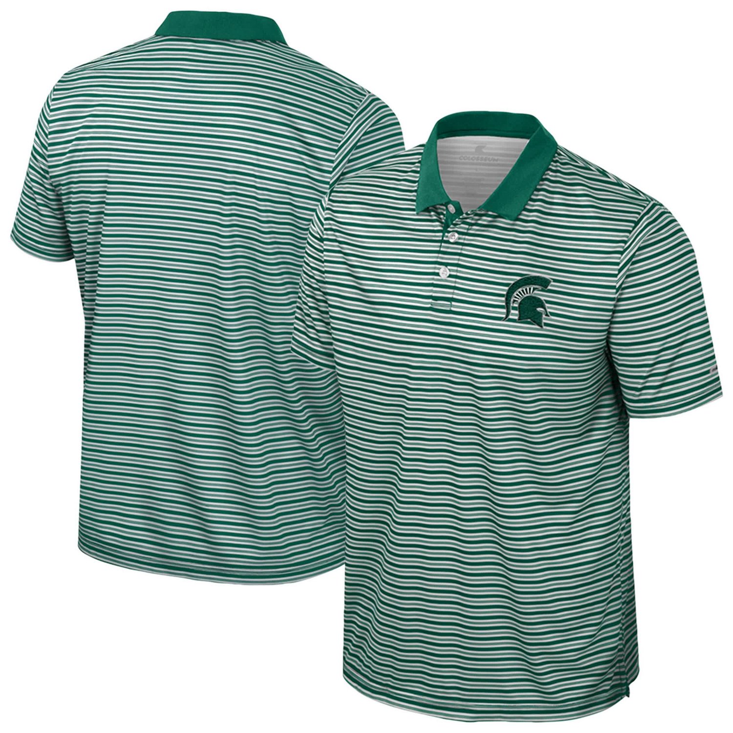 Colosseum Michigan State Spartans Striped Polo