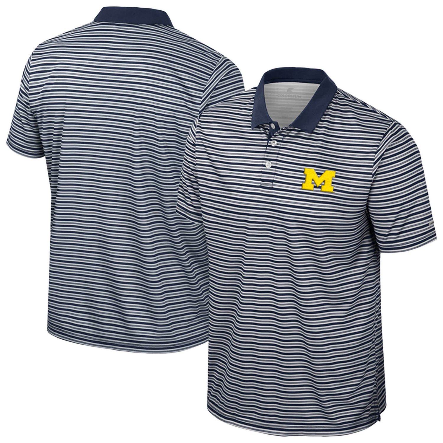 Colosseum Michigan Wolverines Striped Polo
