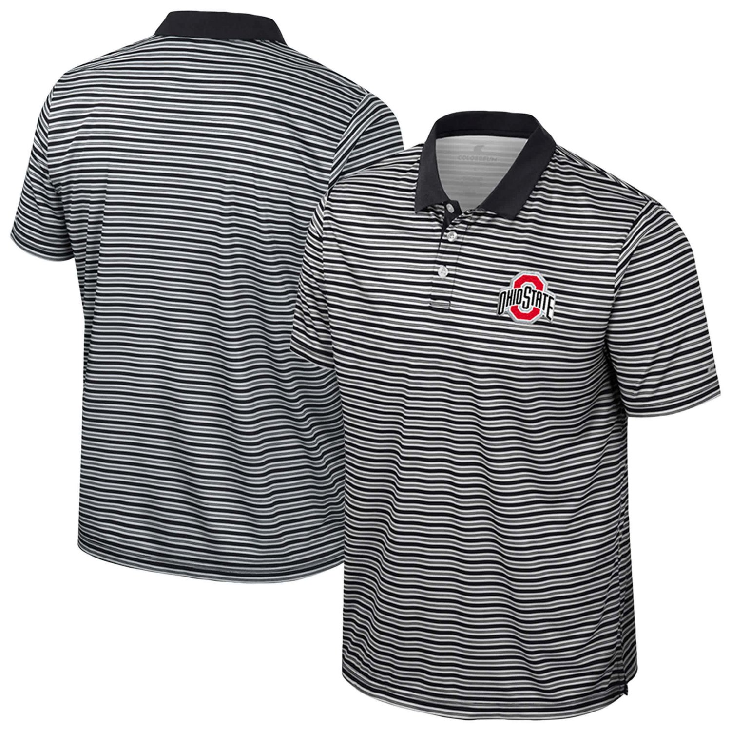 Colosseum Ohio State Buckeyes Striped Polo