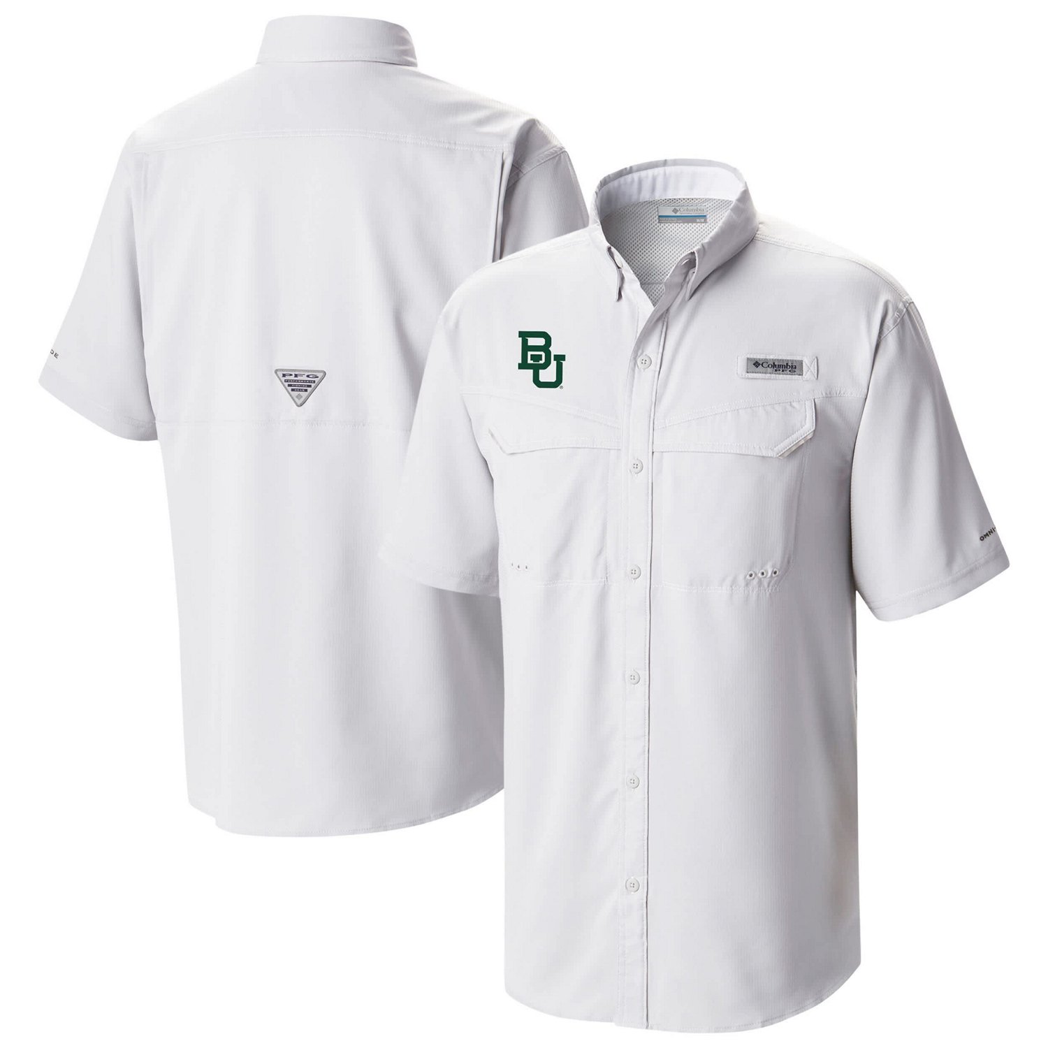 Columbia Baylor Bears Low Drag Offshore Omni-Wick Button-Up Shirt