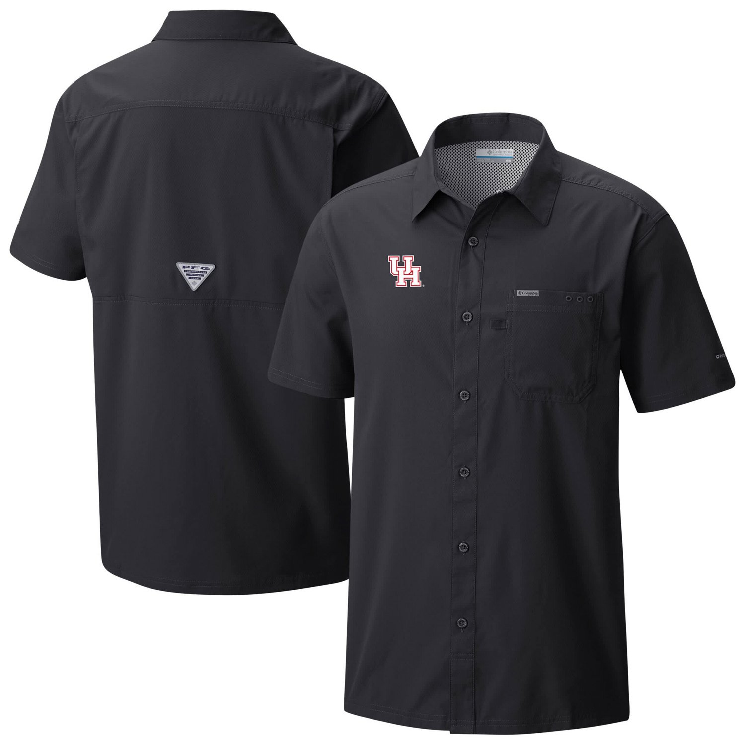 Columbia Houston Cougars Slack Tide Omni-Wick Button-Up Camp Shirt