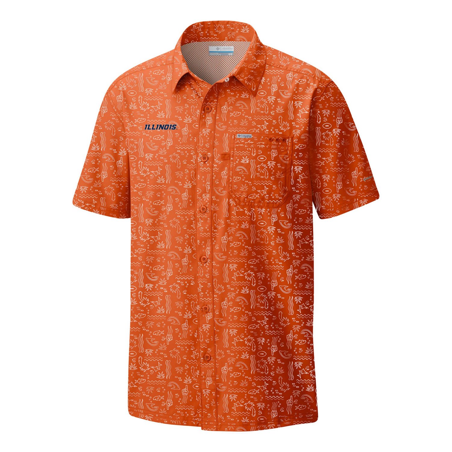Columbia Illinois Fighting Illini Super Slack Tide Omni-Wick Button-Up Shirt                                                     - view number 2