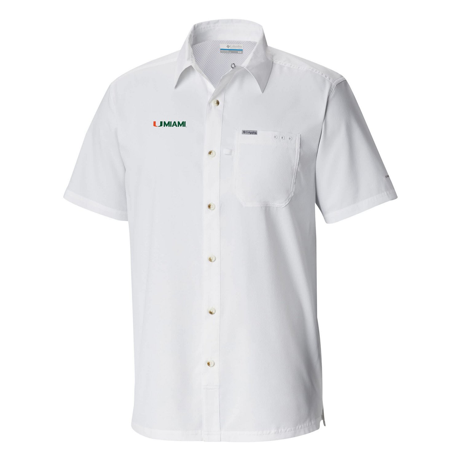 Columbia Miami Hurricanes Slack Tide Omni-Wick Button-Up Camp Shirt - view number 2