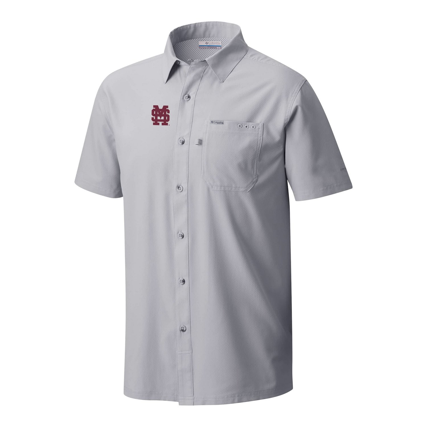 Columbia Mississippi State Bulldogs Slack Tide Omni-Wick Button-Up Camp Shirt                                                    - view number 2