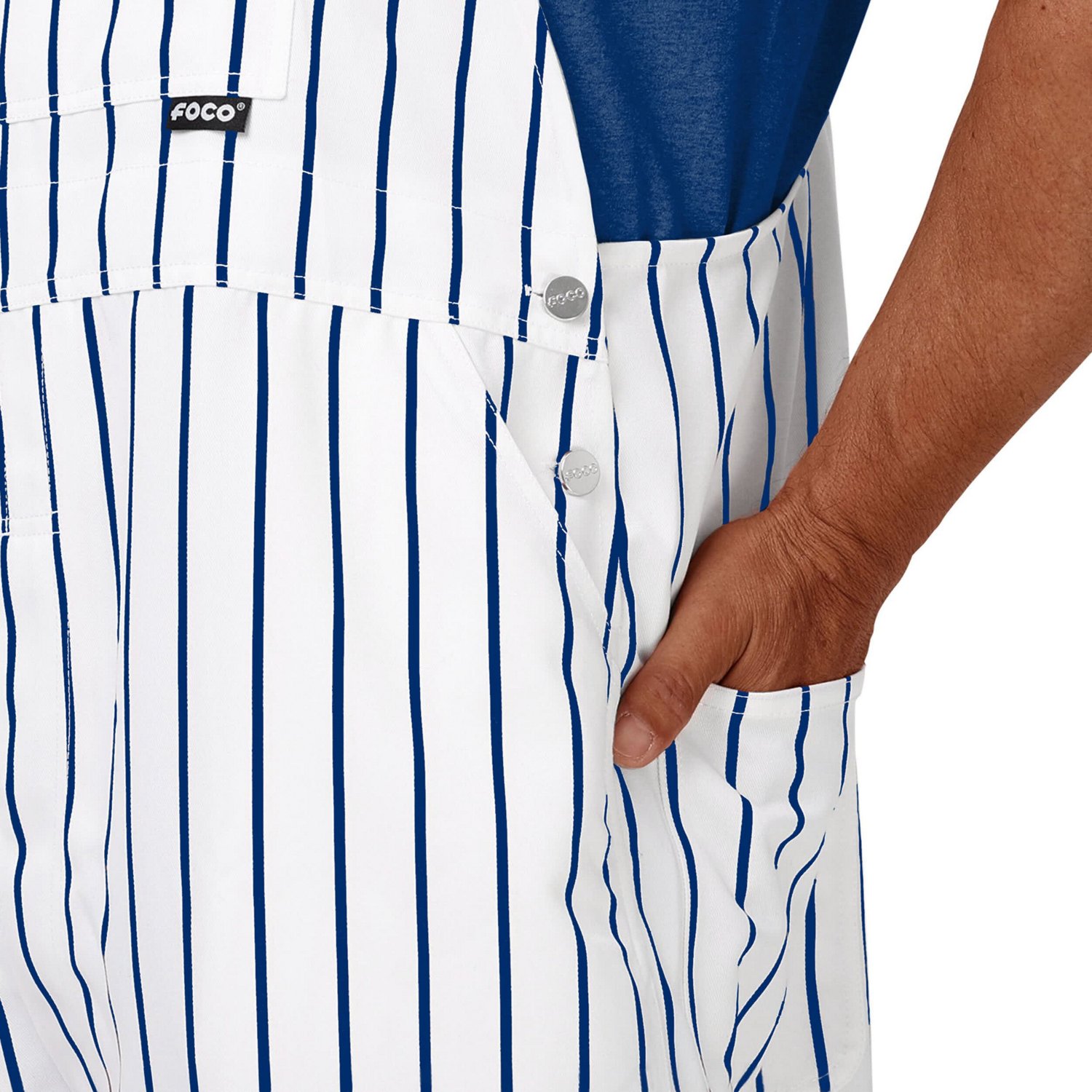 FOCO Chicago Cubs Pinstripe Bib Overalls - view number 4