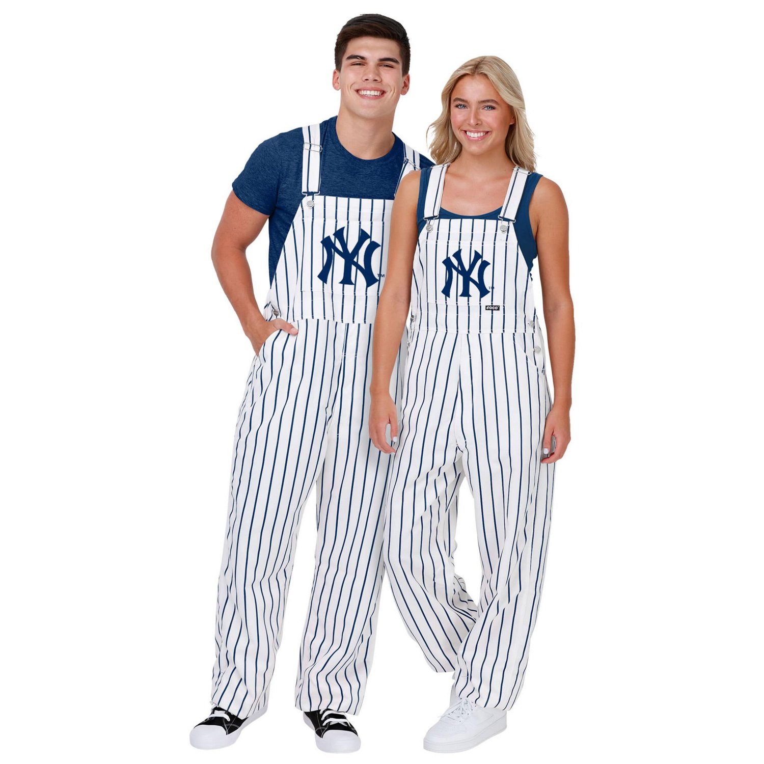 FOCO New York Yankees Pinstripe Bib Overalls - view number 3