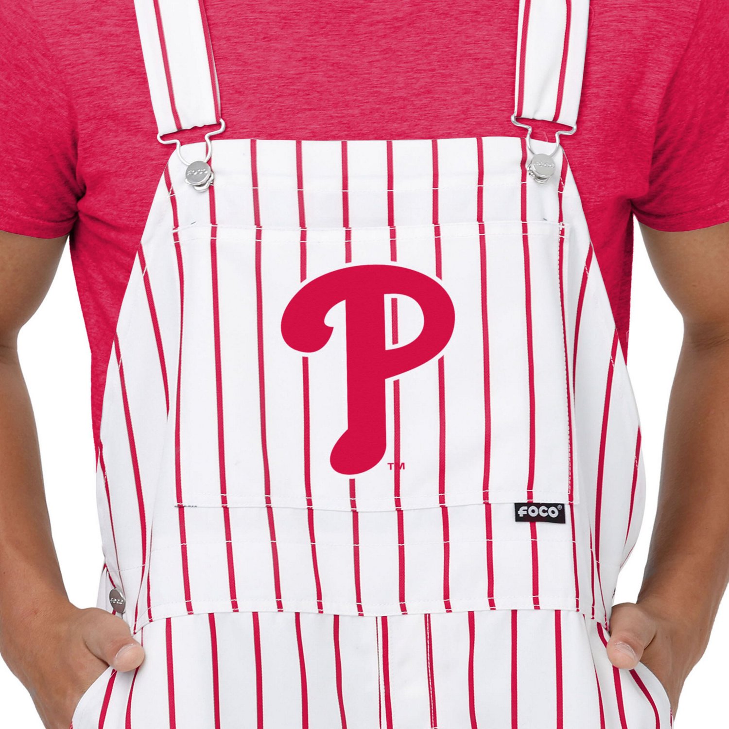 FOCO Philadelphia Phillies Pinstripe Bib Overalls - view number 4
