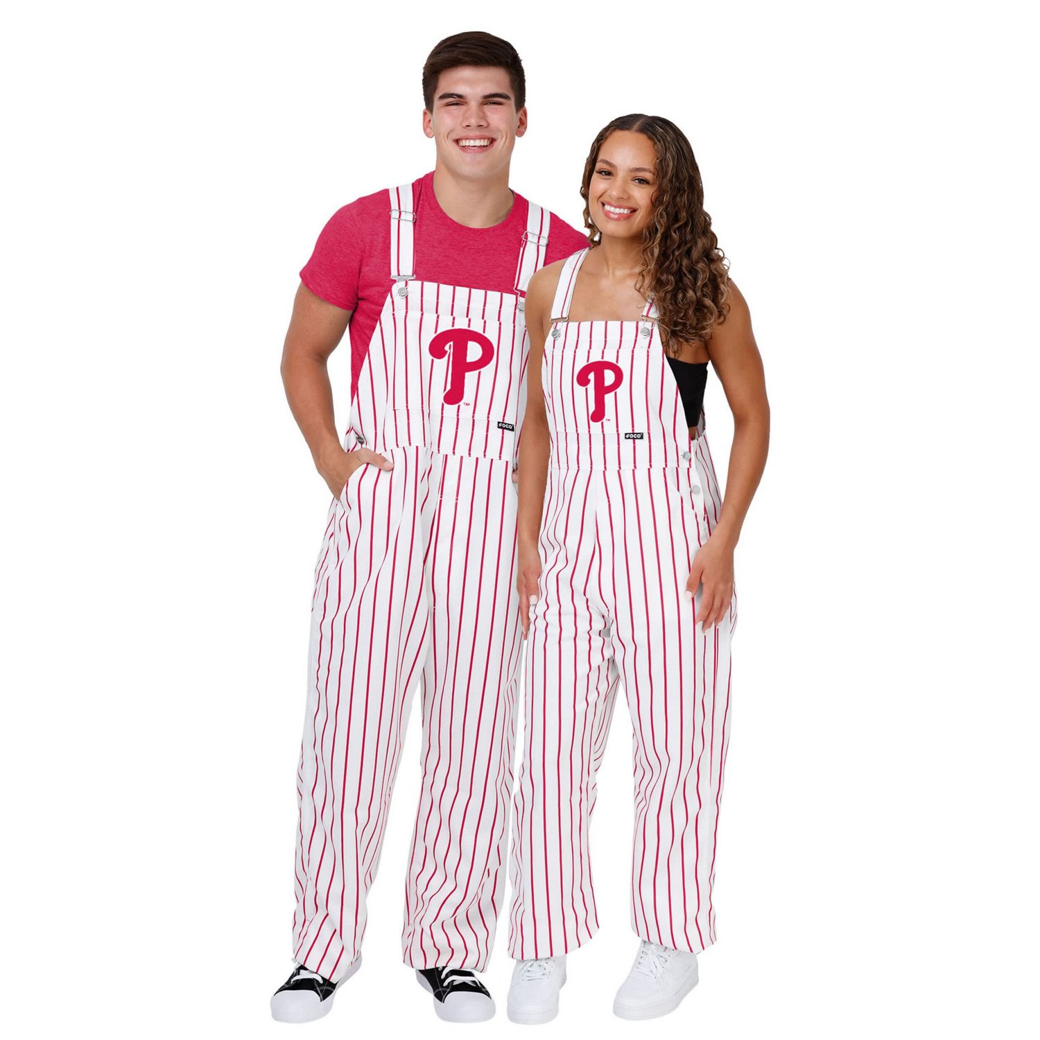 FOCO Philadelphia Phillies Pinstripe Bib Overalls - view number 3