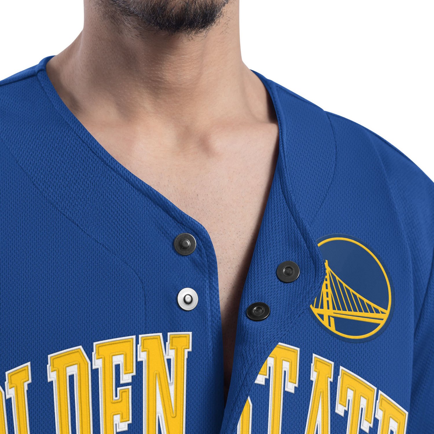 G-III Sports by Carl Banks Golden State Warriors Adaptive Star Player Fashion Baseball Jersey - view number 2