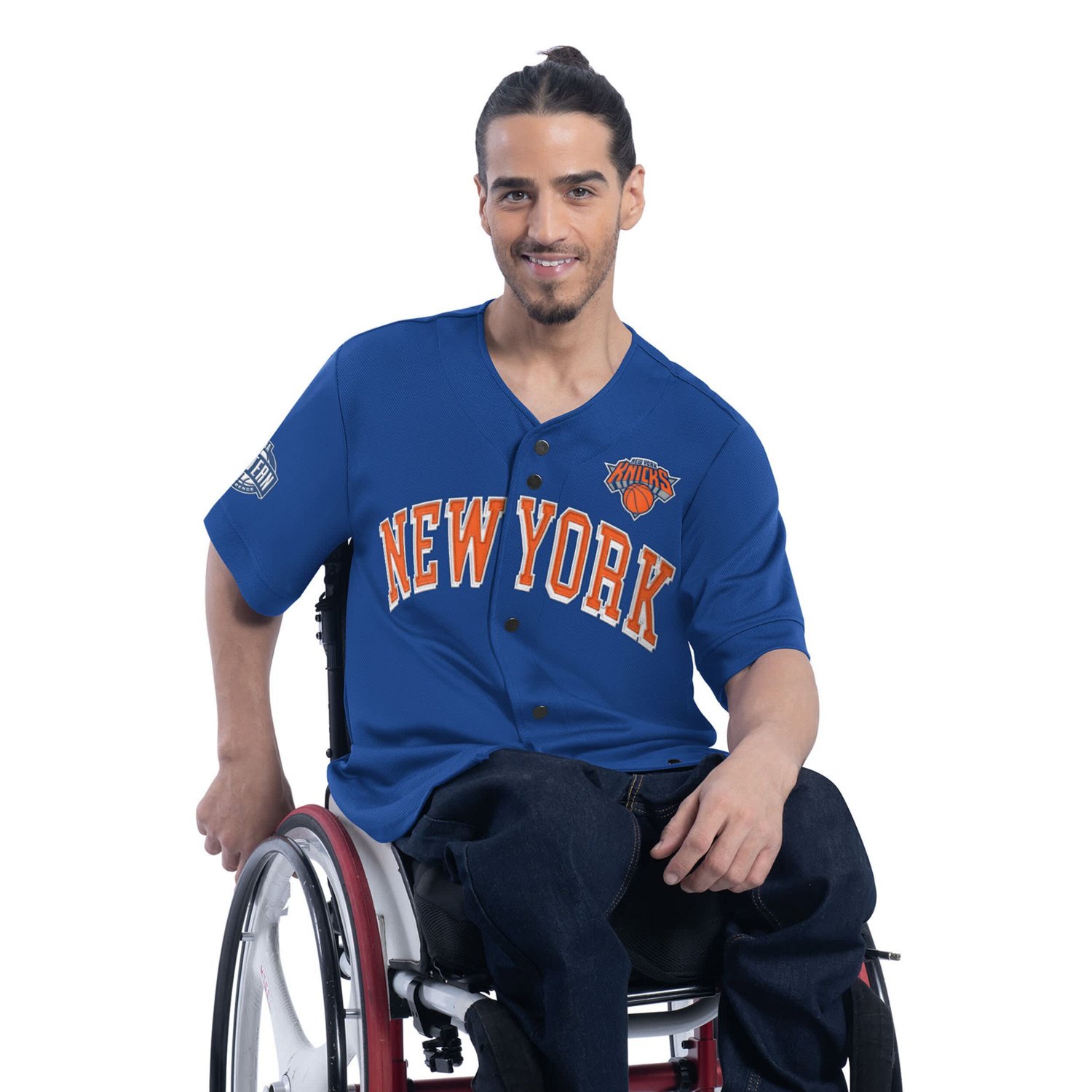G-III Sports by Carl Banks New York Knicks Adaptive Star Player Fashion Baseball Jersey