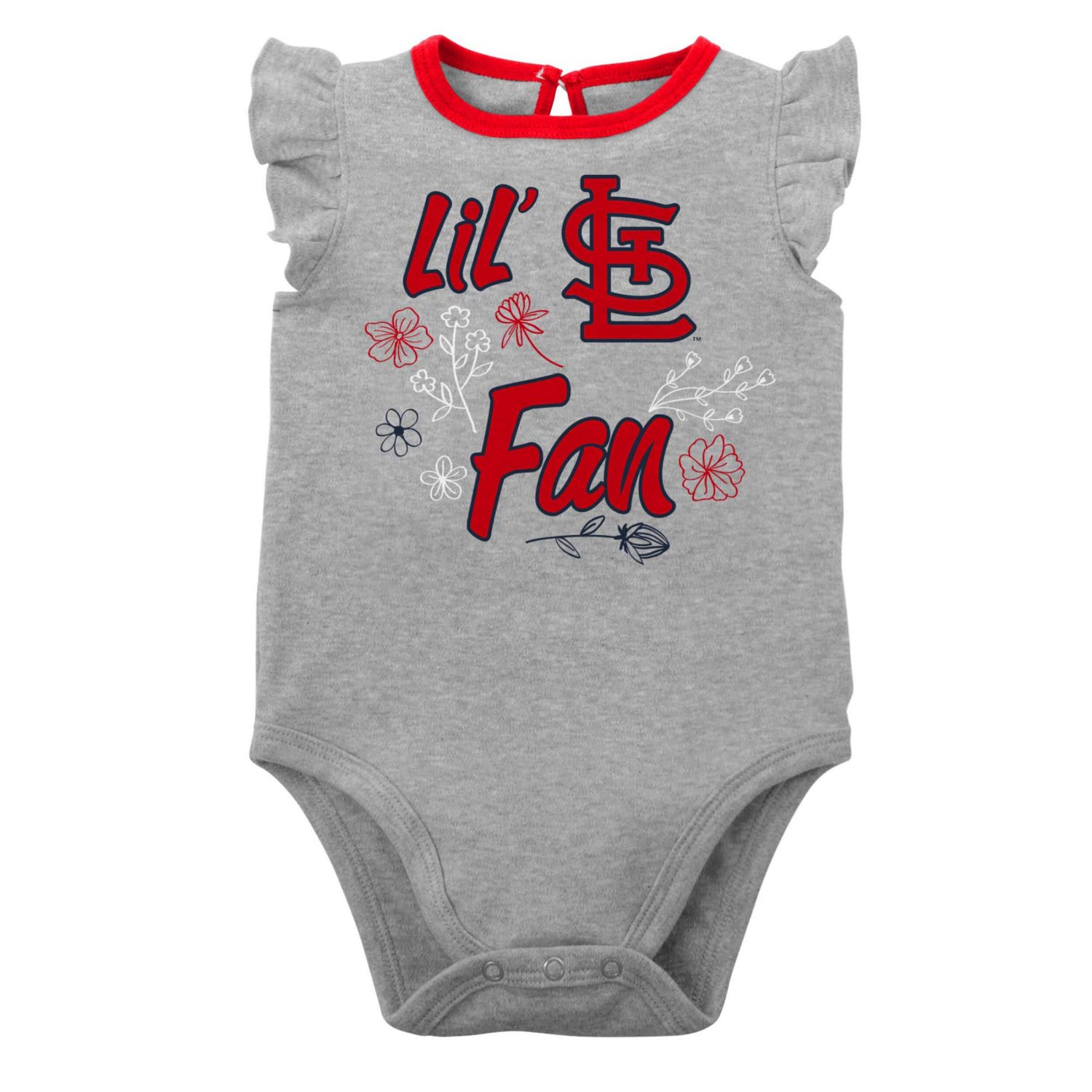 Girls Newborn  Heather Gray St Louis Cardinals Little Fan Two-Pack Bodysuit Set - view number 4