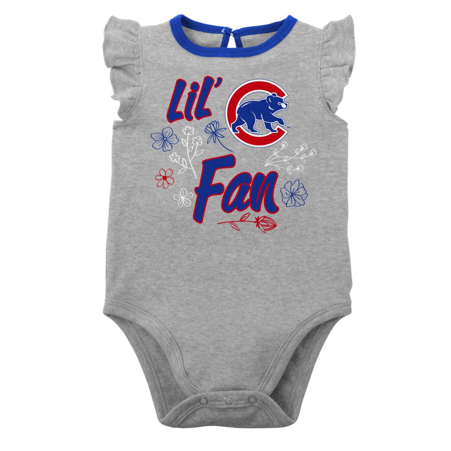 Heather Gray Chicago Cubs Little Fan Two-Pack Bodysuit Set - view number 4