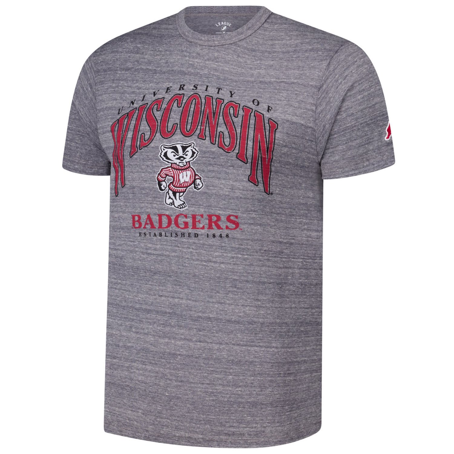 League Collegiate Wear Wisconsin Badgers Tall Arch 20 Victory Falls Tri-Blend T-Shirt - view number 2