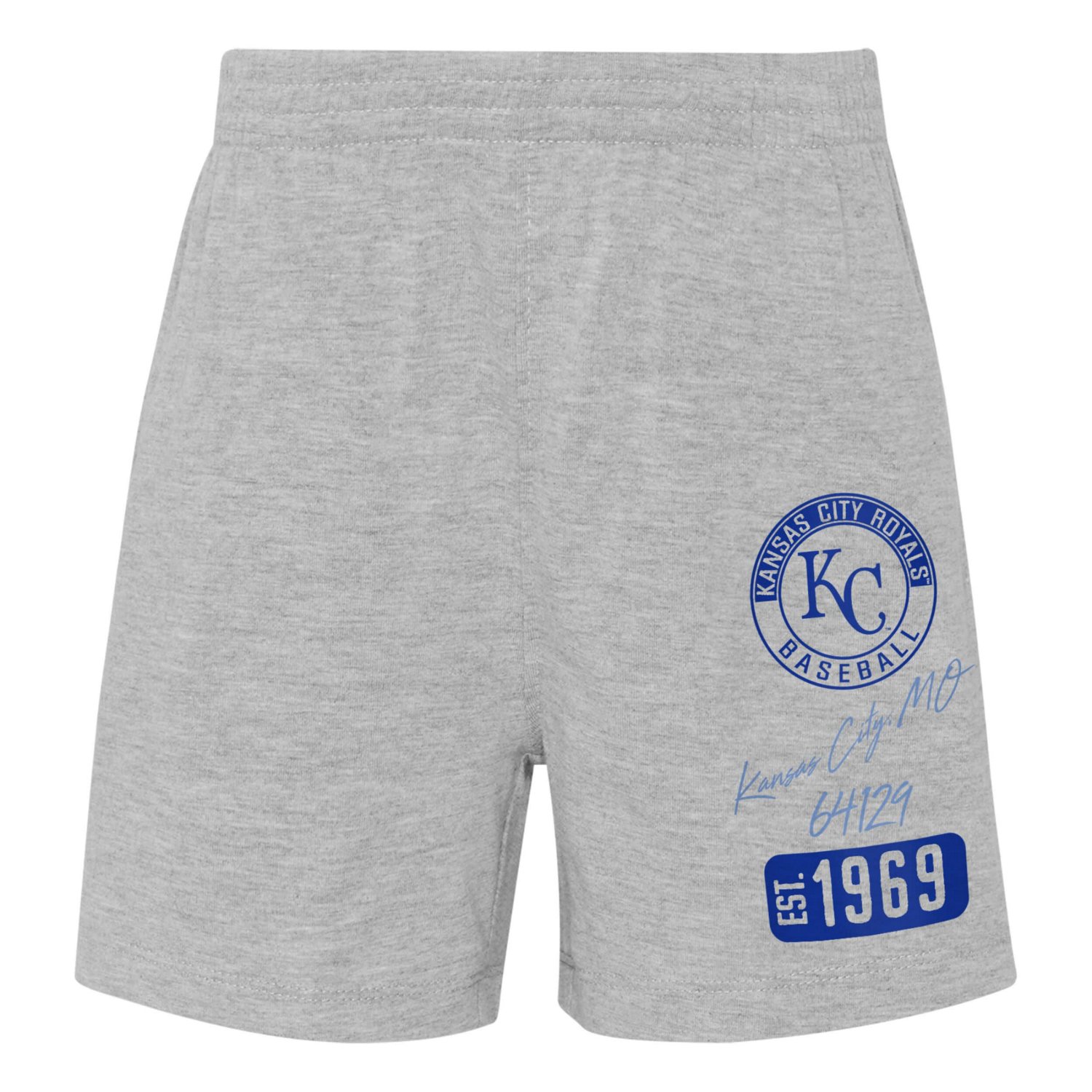 Light Heather Gray Kansas City Royals Ground Out Baller Raglan T-Shirt and Shorts Set - view number 3