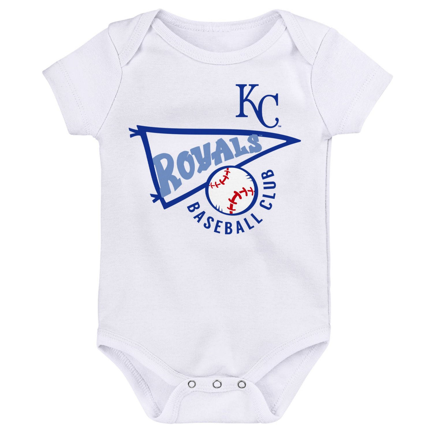 Light White Heather Gray Kansas City Royals Biggest Little Fan 3-Pack Bodysuit Set - view number 3