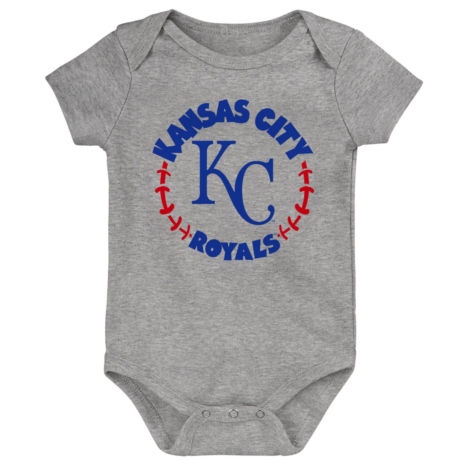 Light White Heather Gray Kansas City Royals Biggest Little Fan 3-Pack Bodysuit Set - view number 4