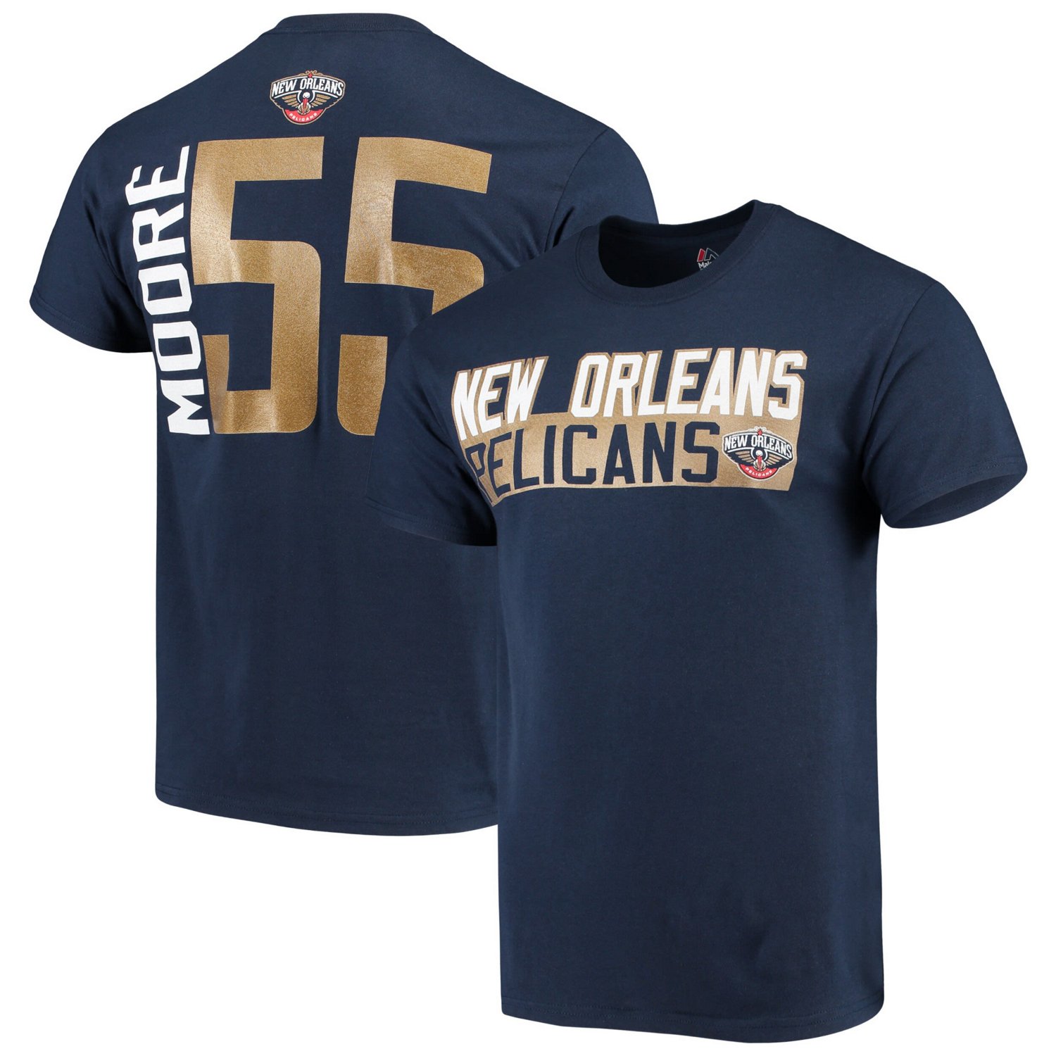 Majestic E'Twaun Moore New Orleans Pelicans Vertical Name  Number T-Shirt                                                        - view number 1