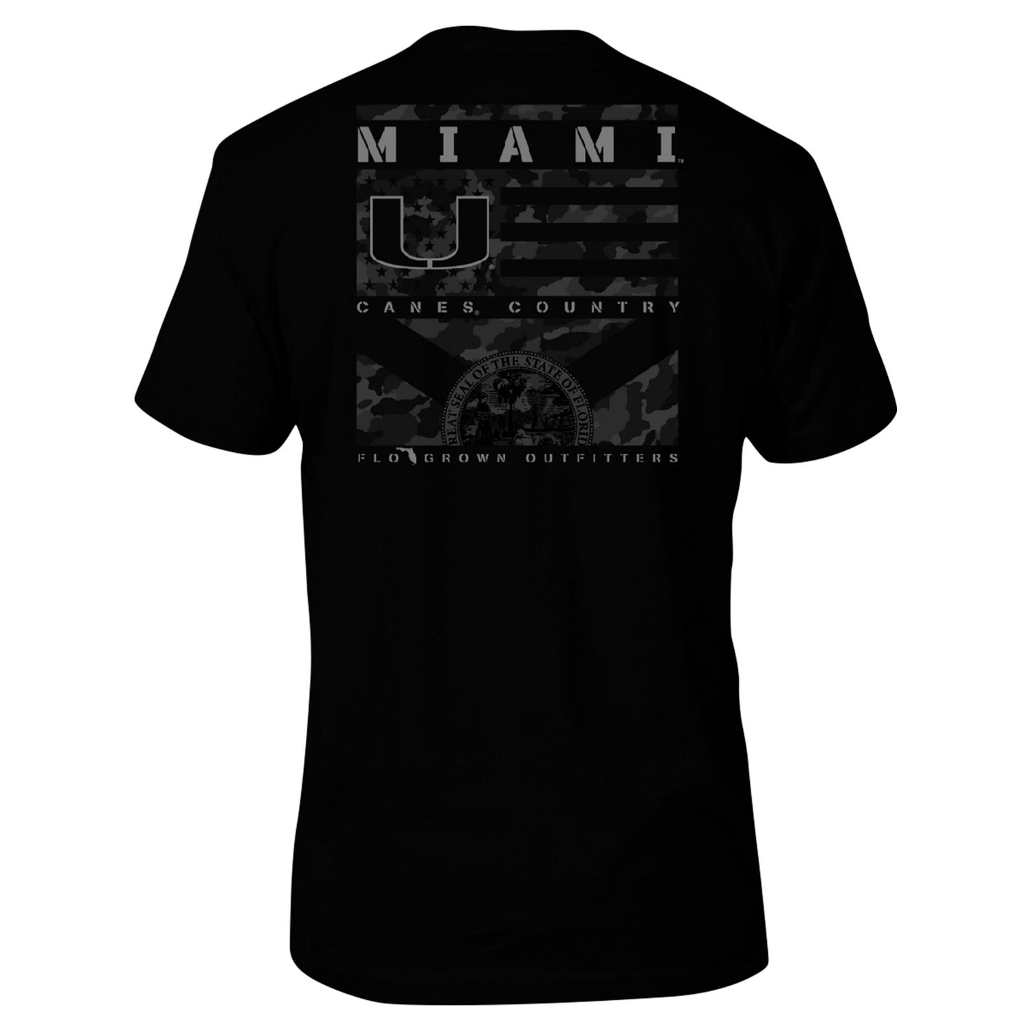 Miami Hurricanes Camo Flag Panel T-Shirt                                                                                         - view number 3