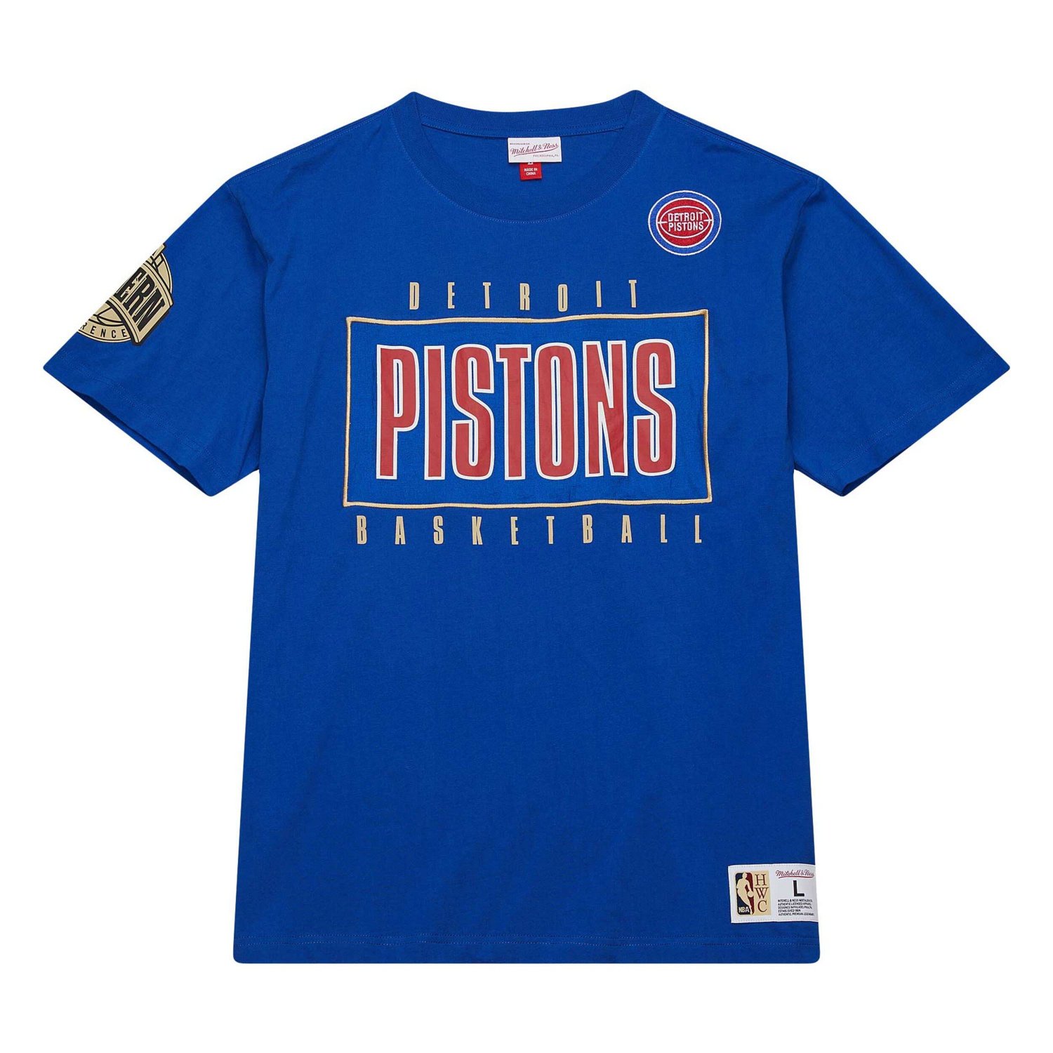 Mitchell  Ness Detroit Pistons Hardwood Classics Team OG 20 Premium Vintage Logo T-Shirt                                         - view number 2